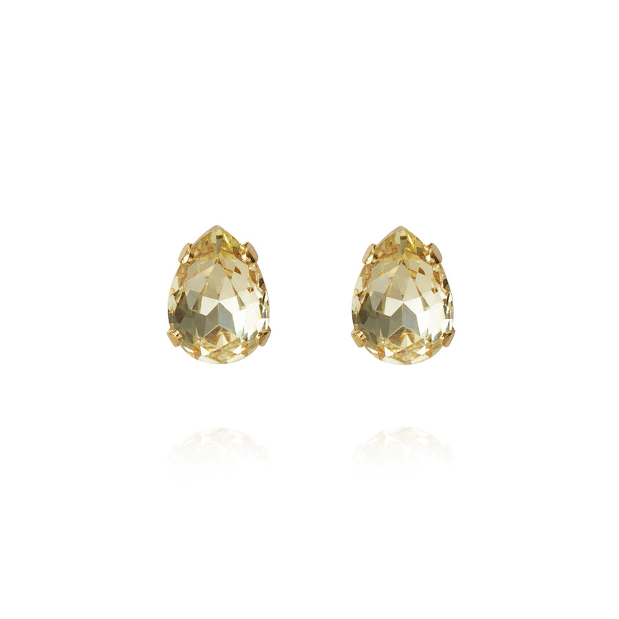 Petite Drop Earrings In Gold With Jonquil  Colour Crystal