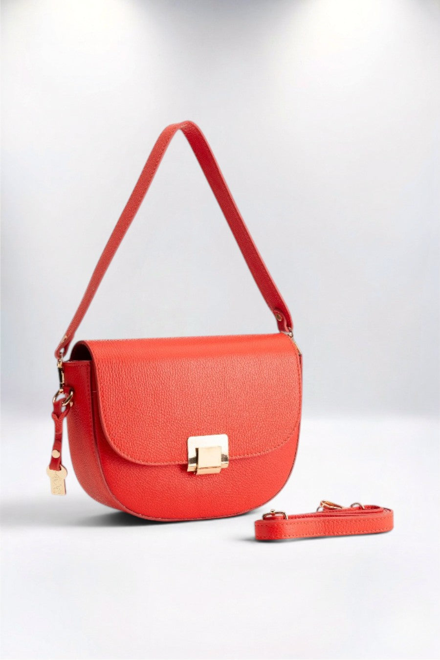 Valentina Italian Leather Hot Coral