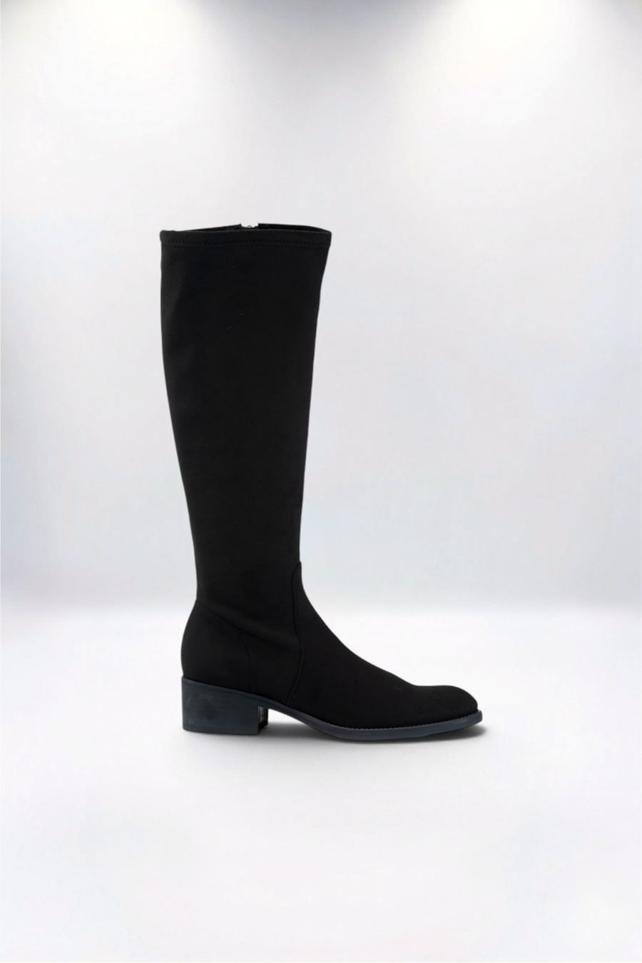Trevi Midnight Black Suedette Knee Boot