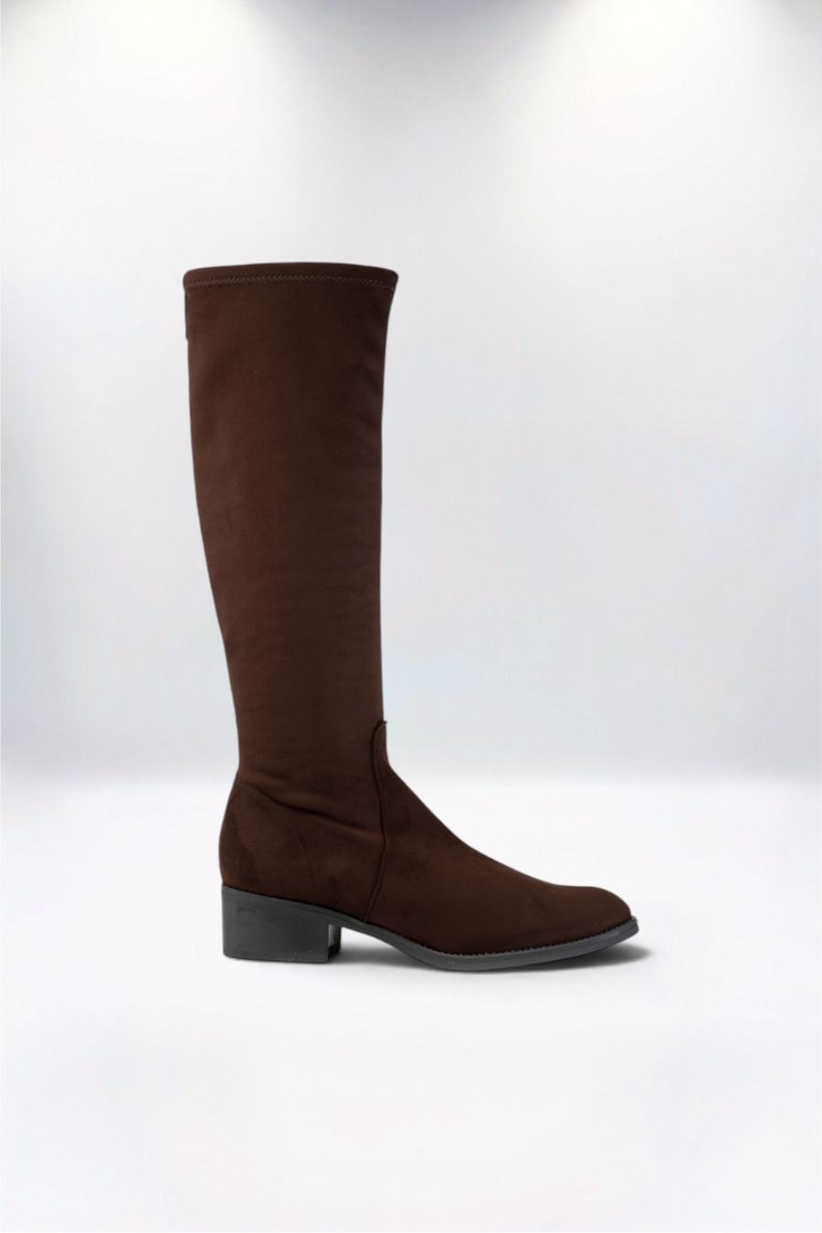 Trevi Classic Chocolate Suedette Knee Boot