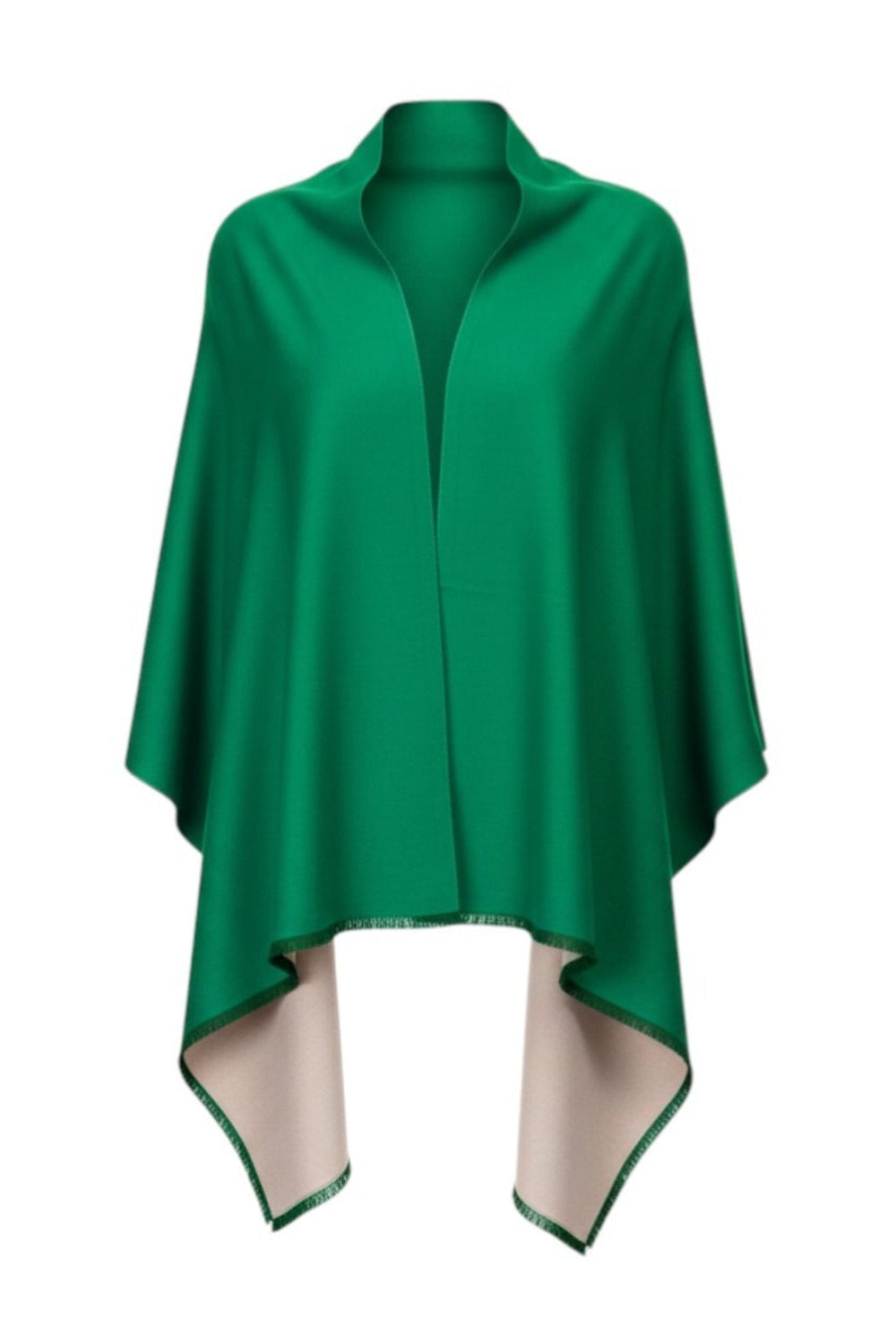 Clara Emerald/Beige Reversible Wrap