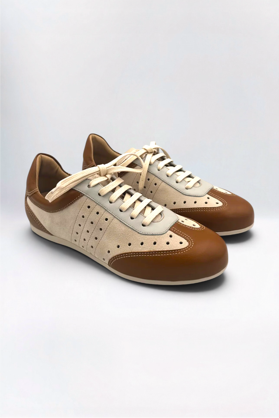 Zinnia Trainer Classic Cream & Tan Leather