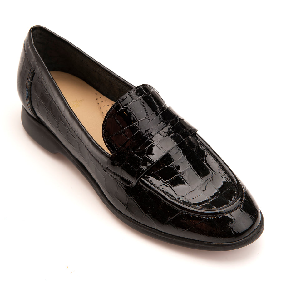 Fiona Black Croc Loafer