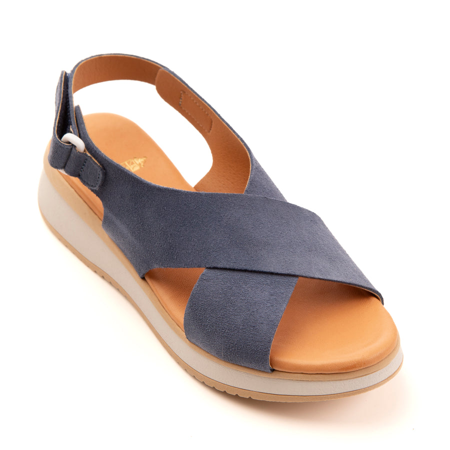 Sara Blue Suede Sling Back Sandal