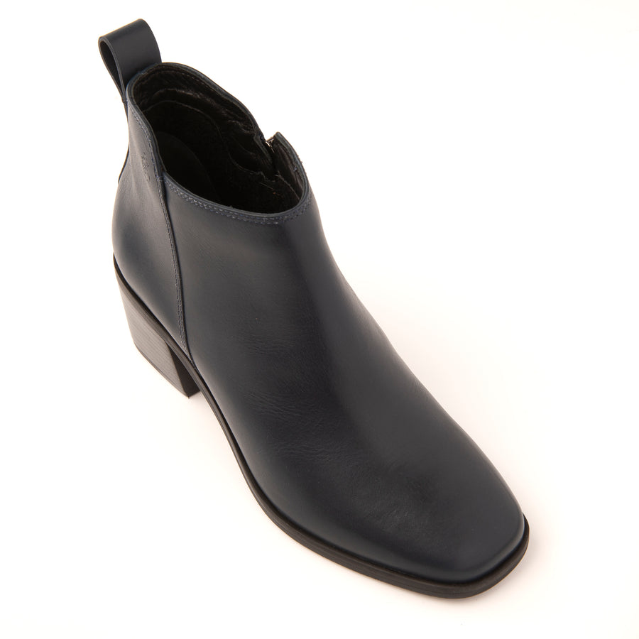 Fortuna Navy Blue Block Heel Ankle Boot