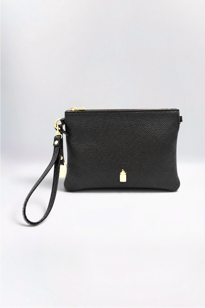 Priya Italian Leather Midnight Black