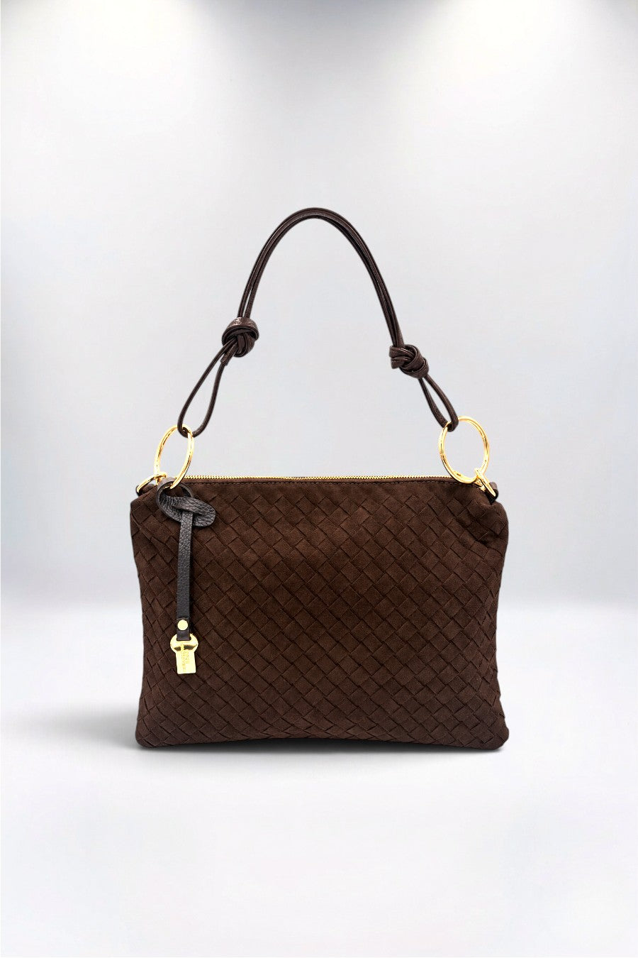 Annie Classic Chocolate Woven Shoulder Bag-