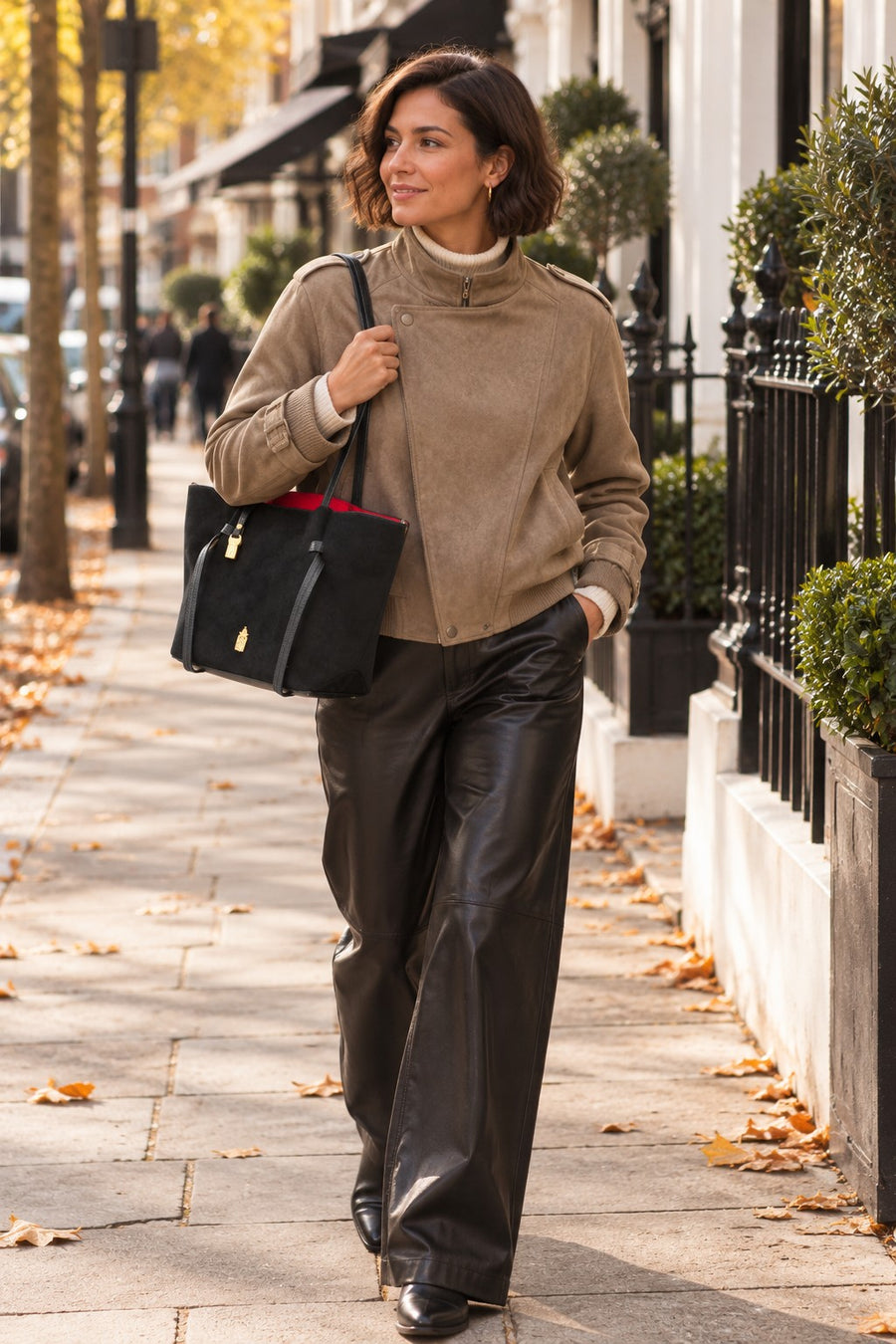 Julia Taupe Suedette Cross Over Jacket
