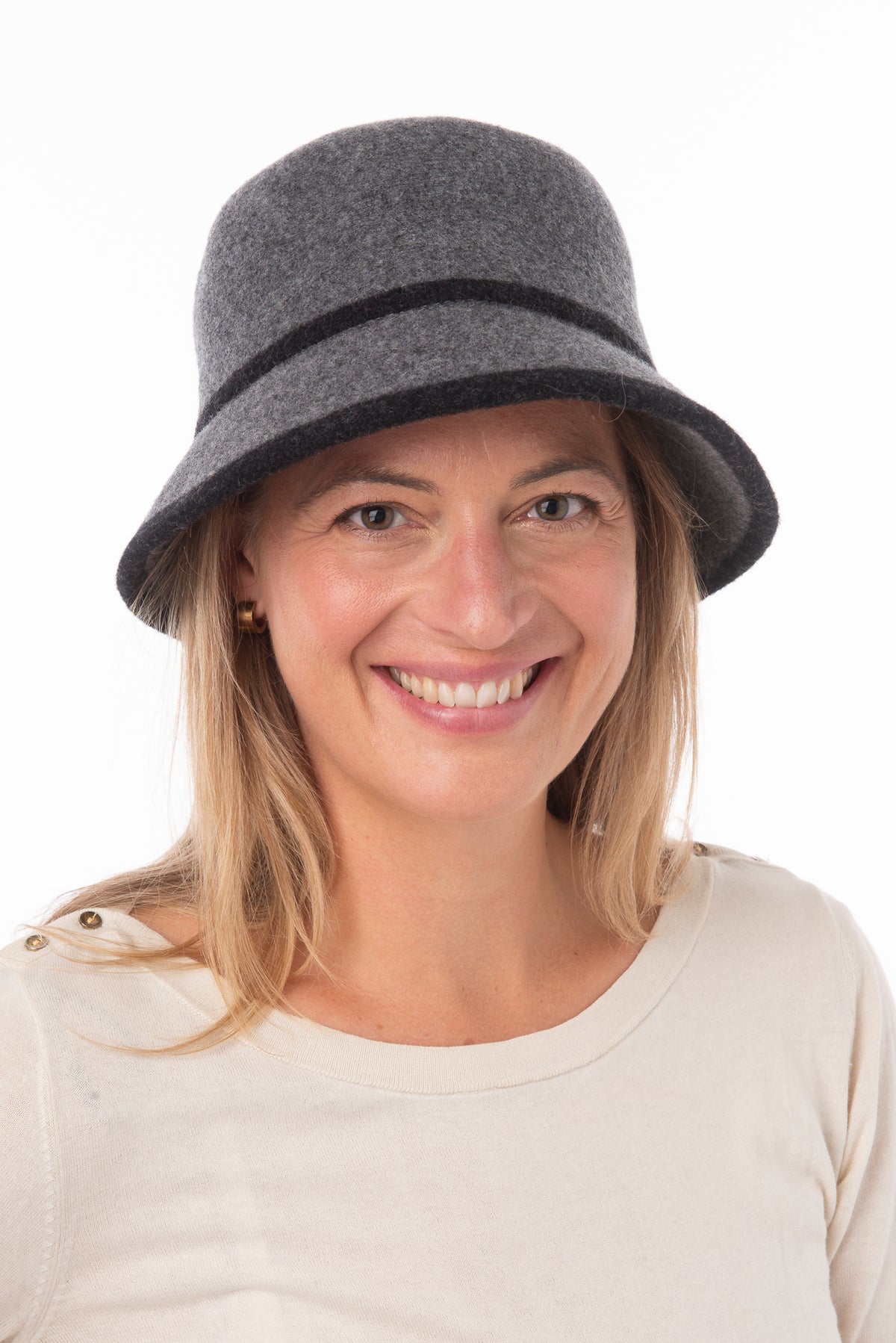 Bianca Grey/Black Bucket Hat