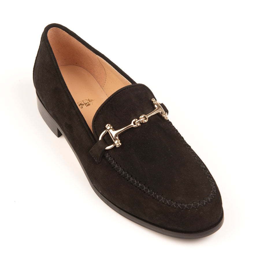 Holly Black Suede Snaffle Loafer