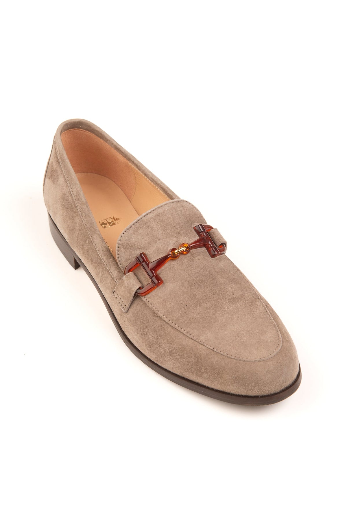 Victoria Taupe Suede Snaffle Loafer