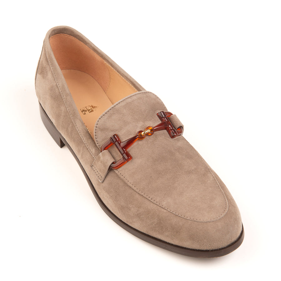 Victoria Taupe Suede Snaffle Loafer