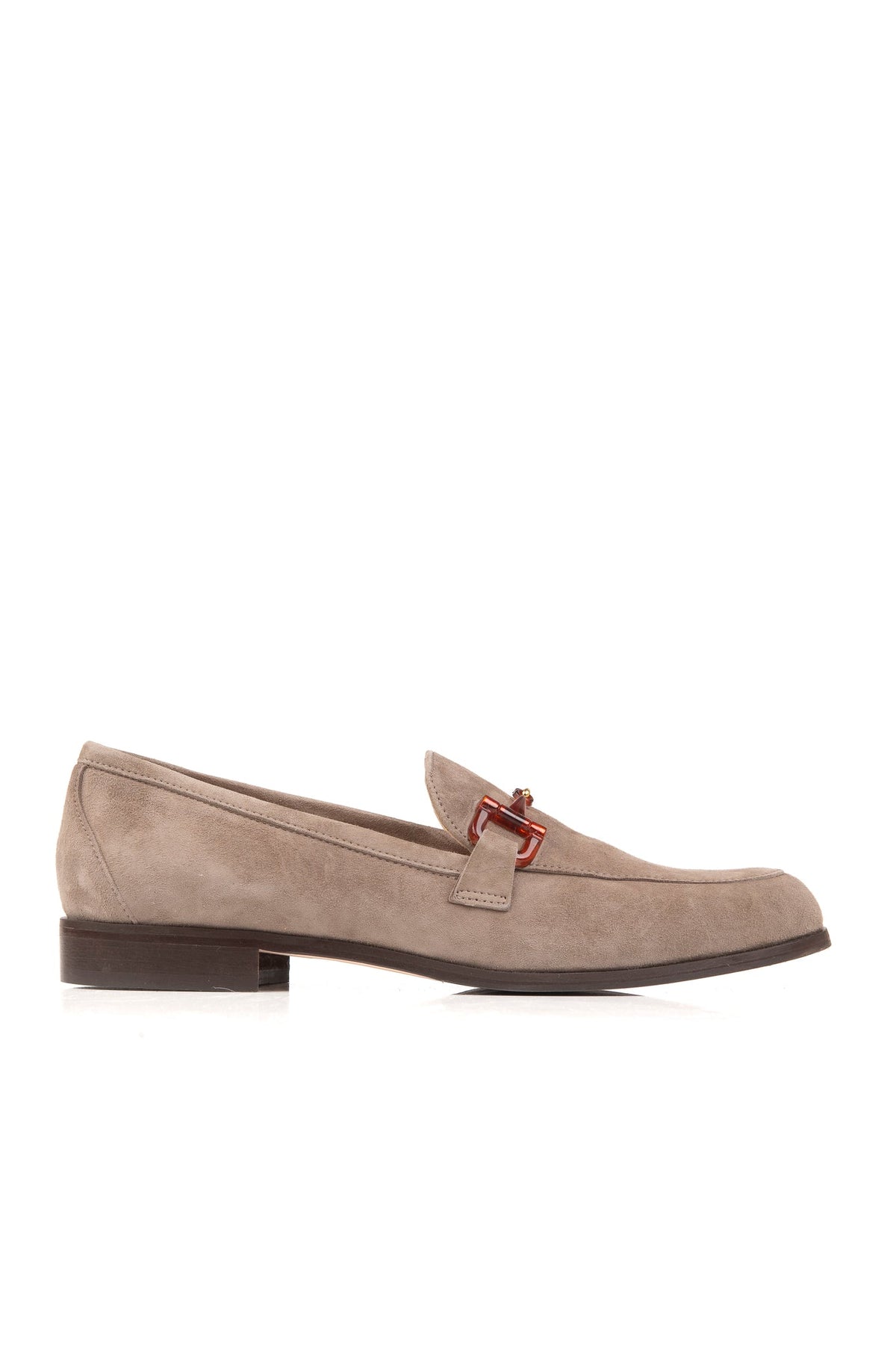 Victoria Taupe Suede Snaffle Loafer