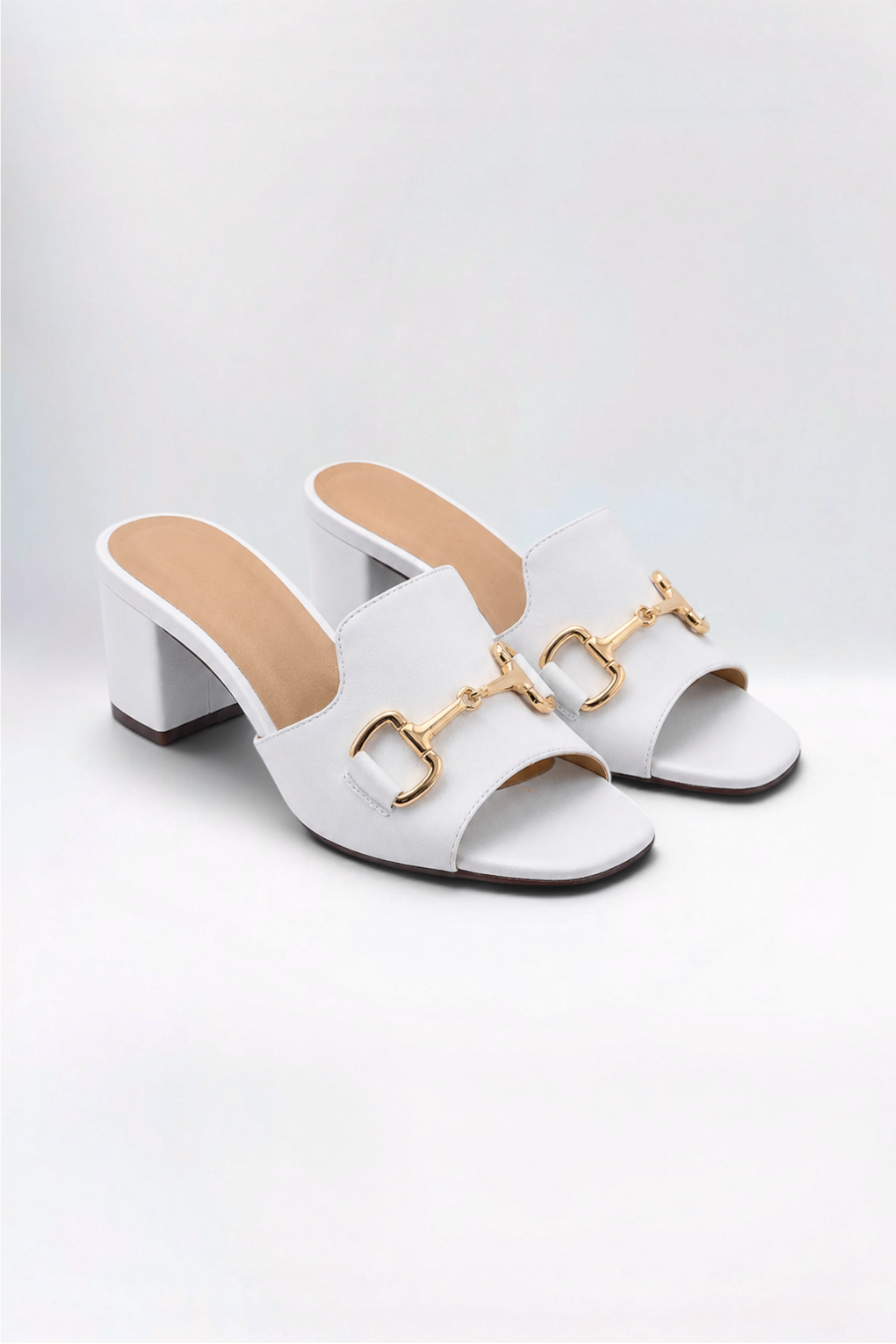 Tara Snaffle Mule White Leather