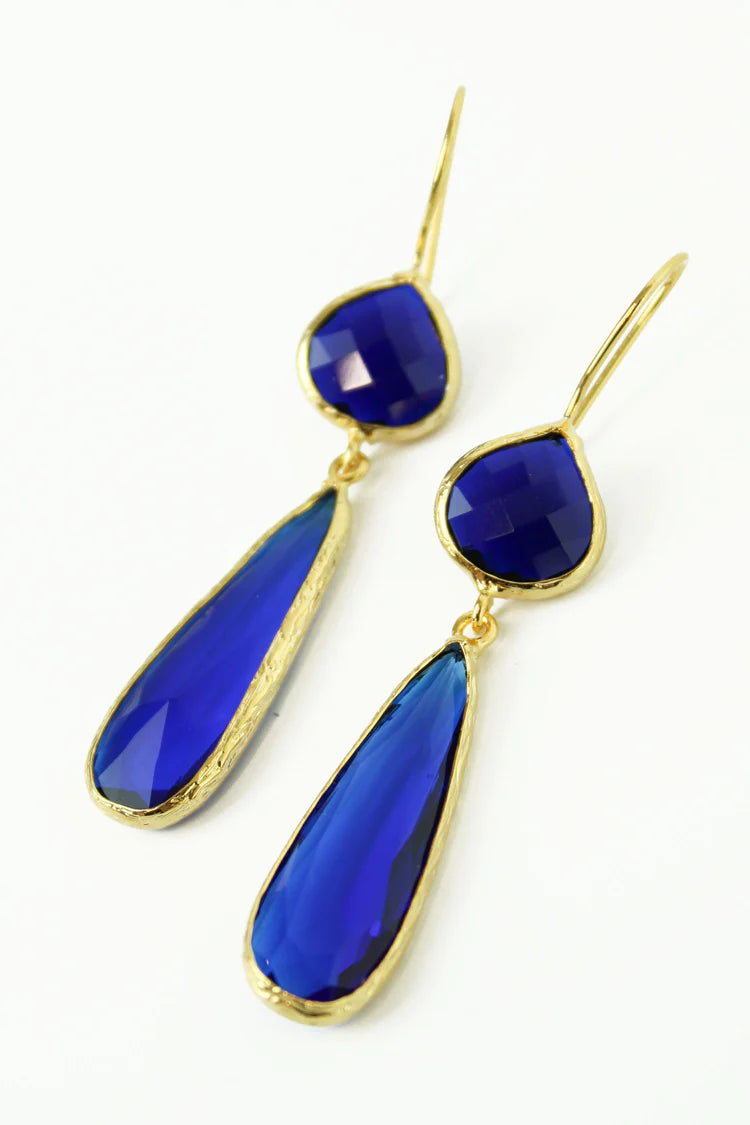 Blue Two Drop Earrings