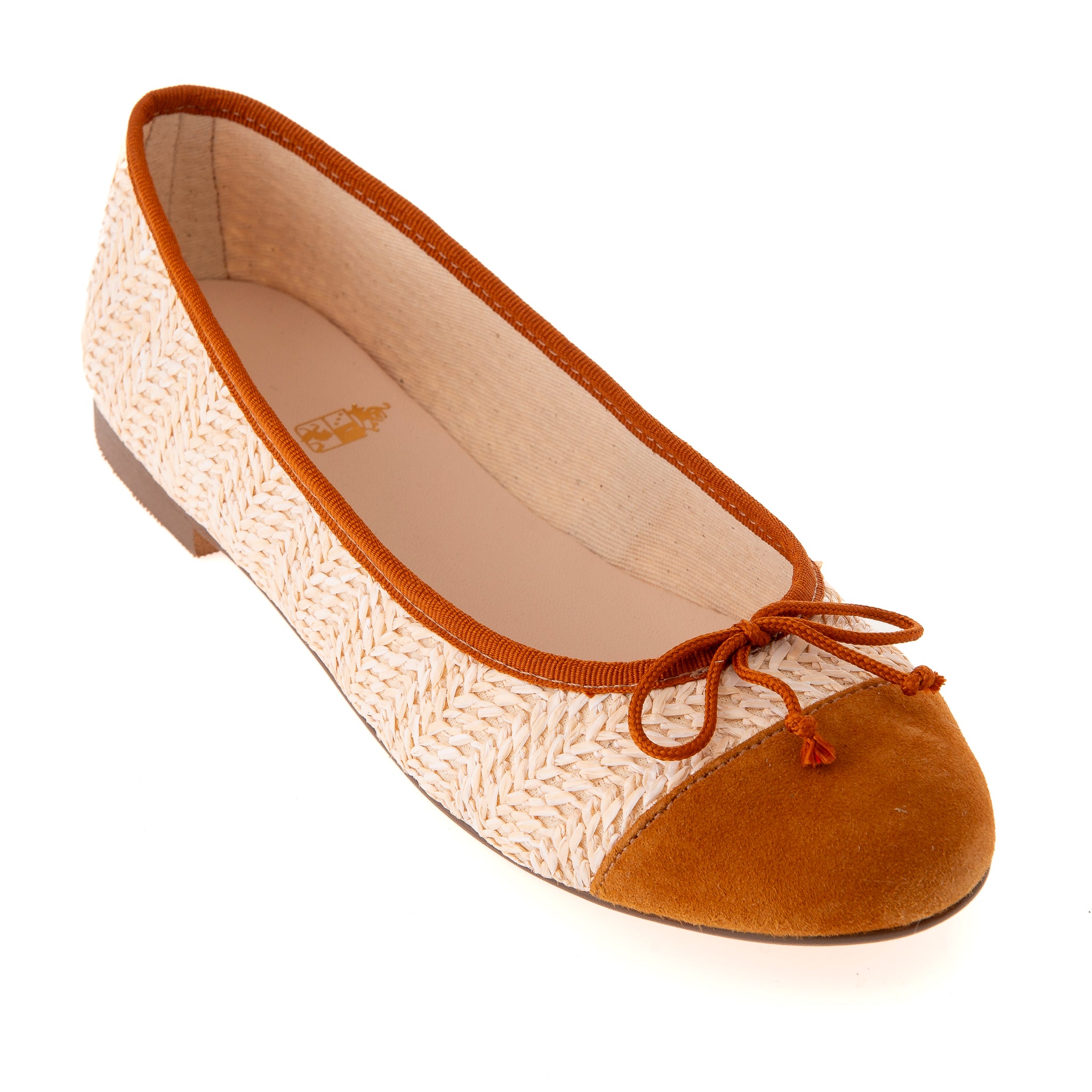 Edith Woven Raffia Ballet Shoe Tan/Beige