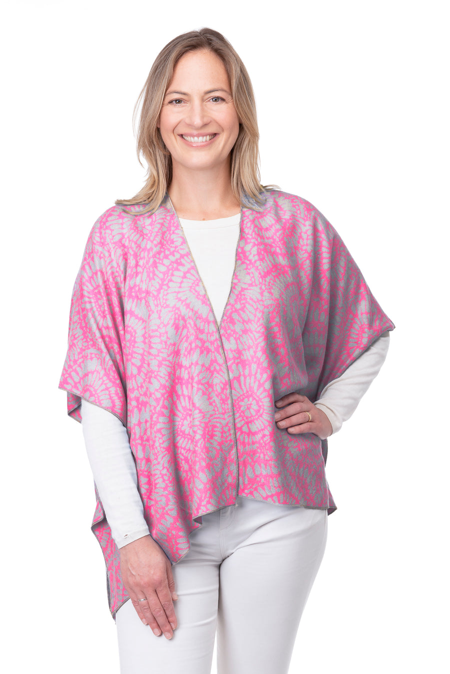 Angelica Fuchsia & Beige Batik Print Jacket