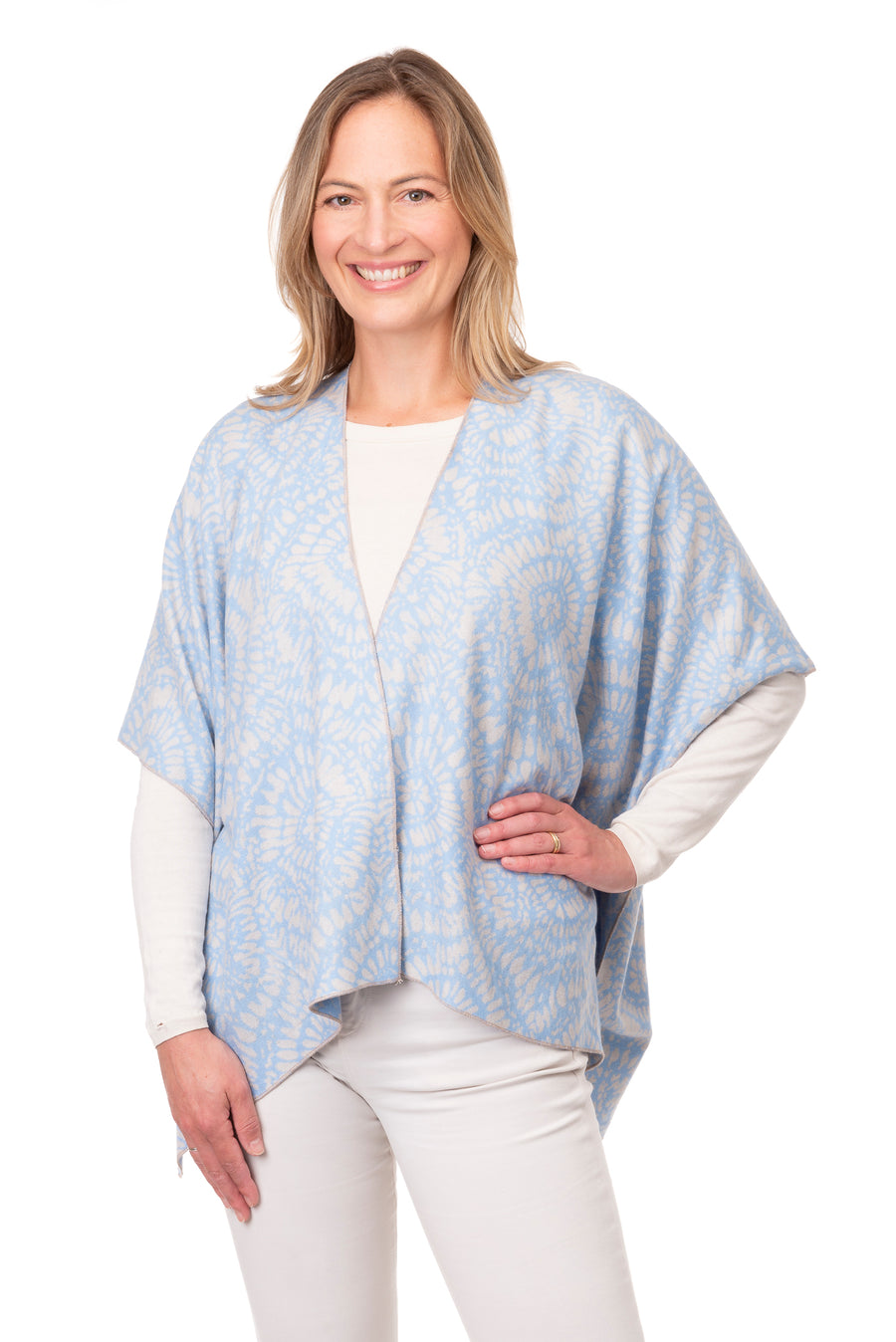 Angelica Blue & Beige Batik Print Jacket