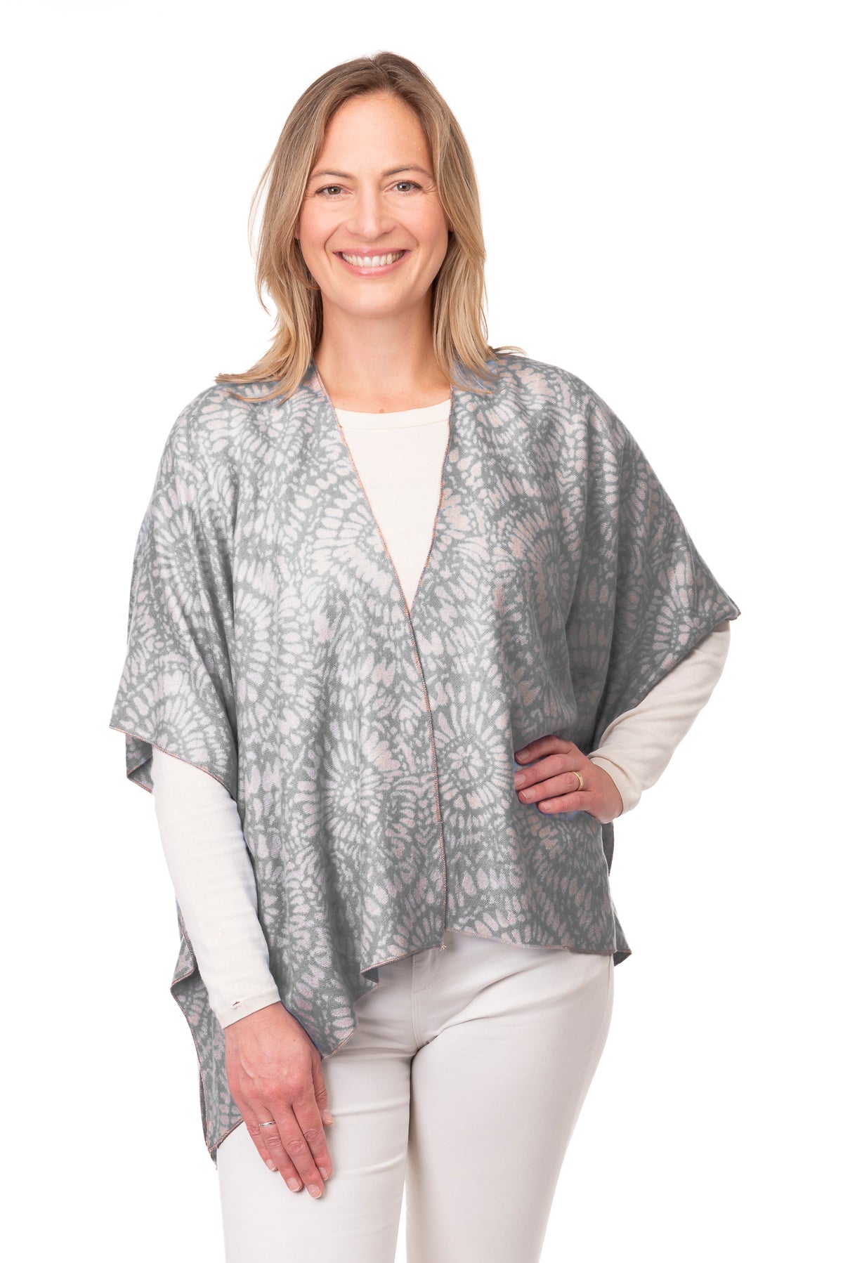 Angelica Grey & Beige Batik Print Jacket