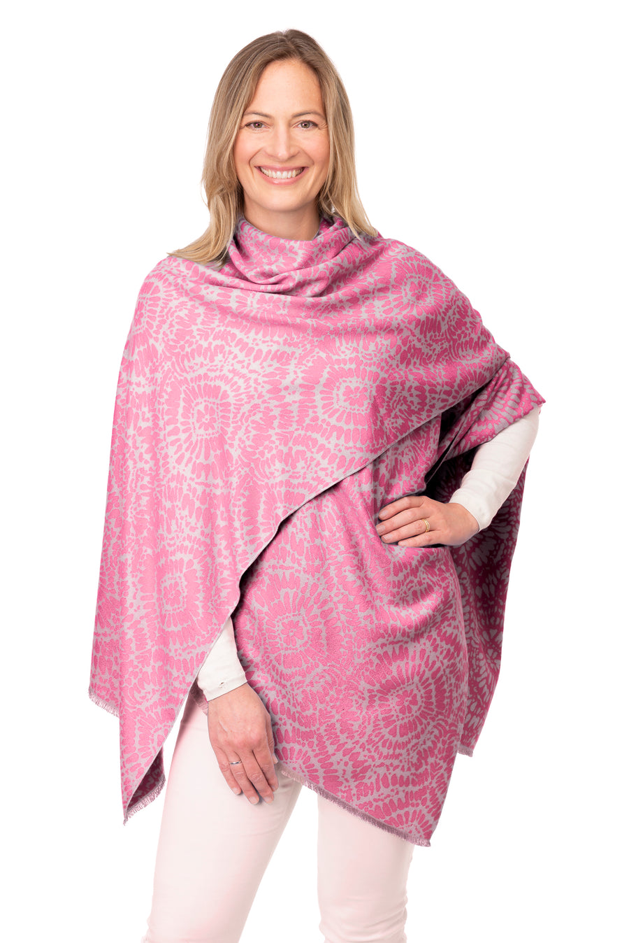 Susanna Fuchsia & Beige Batik Wrap