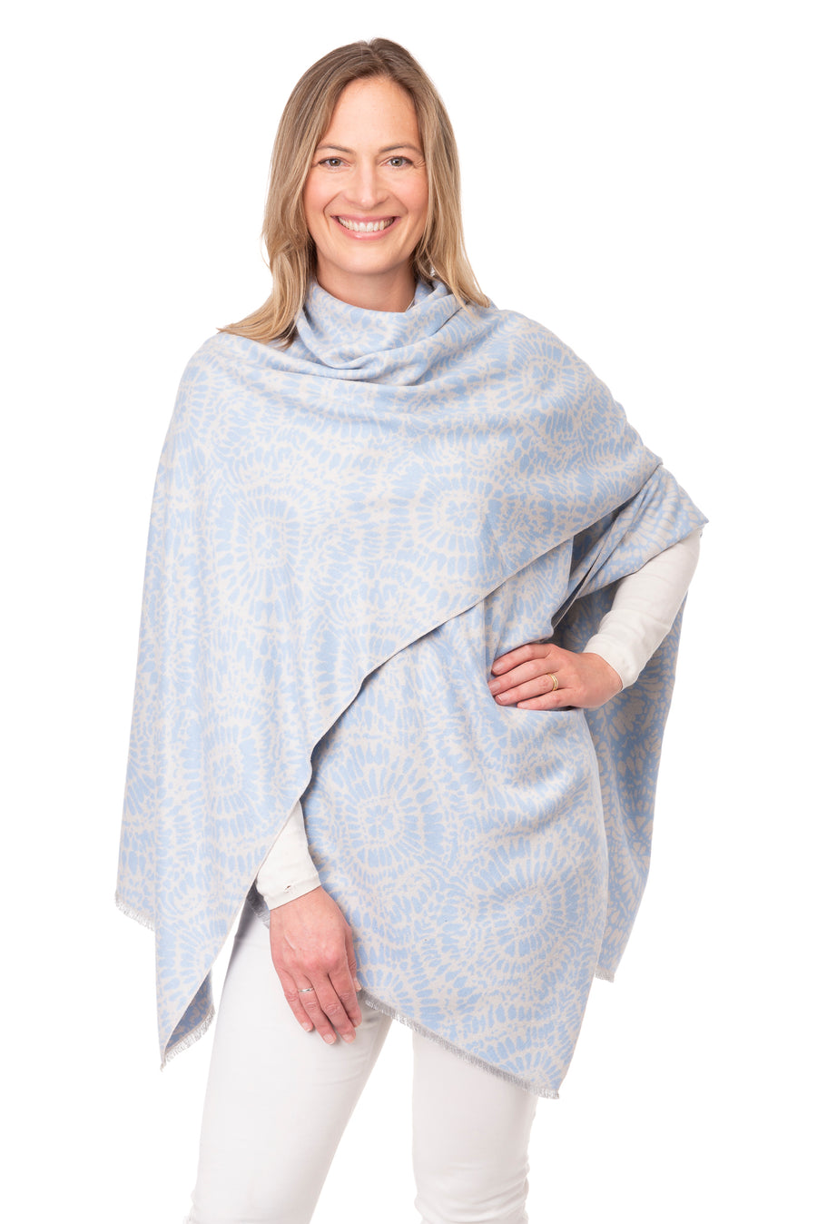 Susanna Blue & Beige Batik Wrap