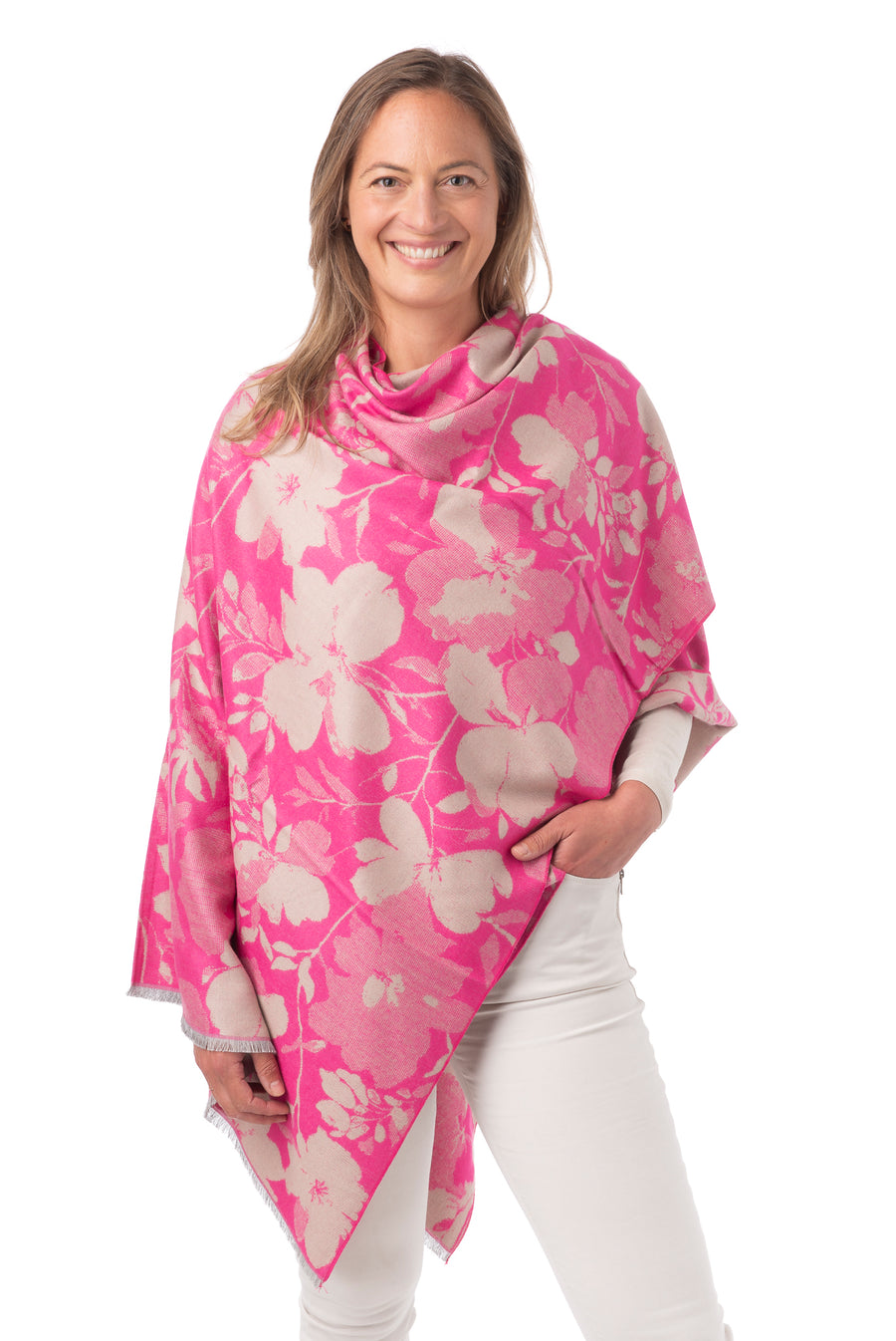 Susanna Fuchsia Floral Print Wrap