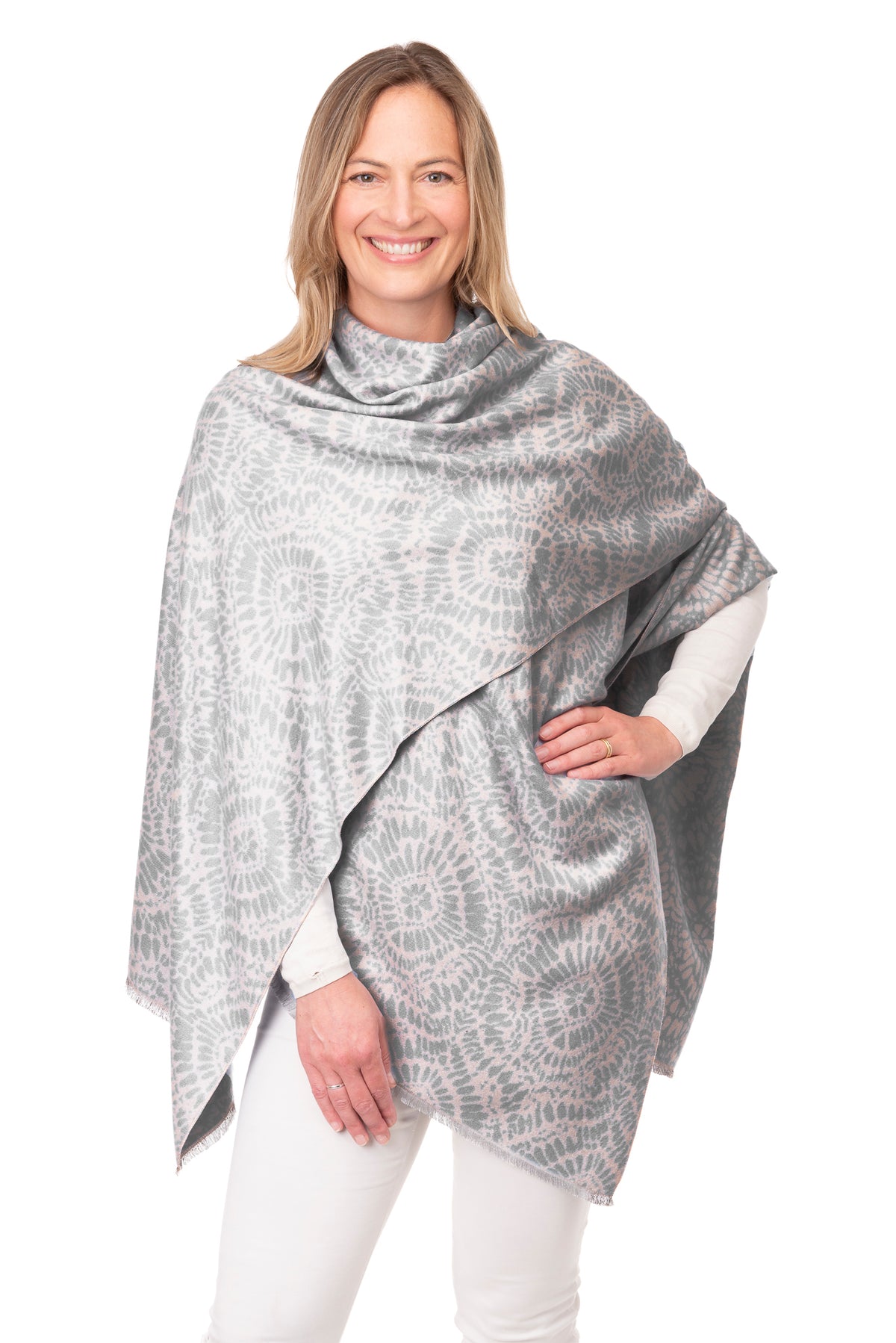 Susanna Grey & Beige Batik Wrap