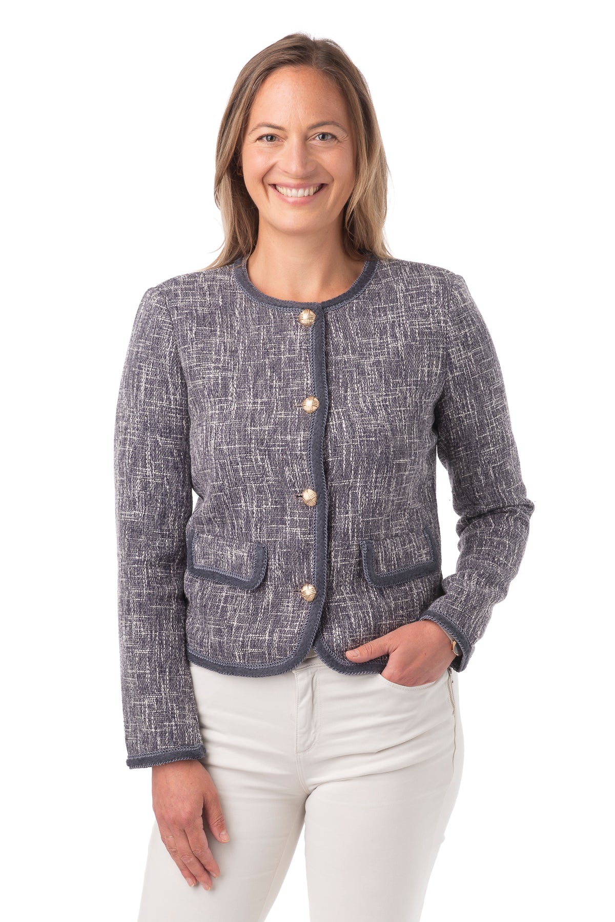 Milana Navy Weave Jacket