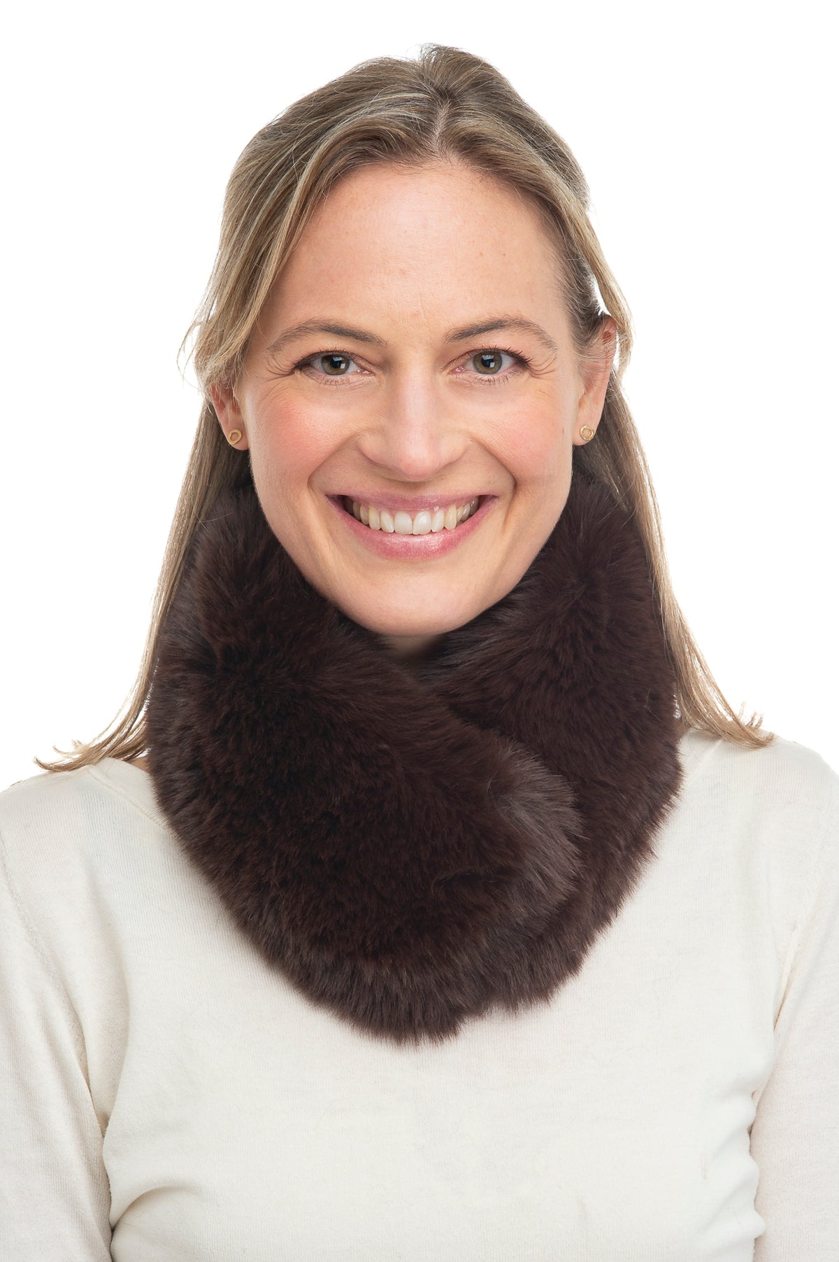 Agala Chocolate Faux Fur Collar