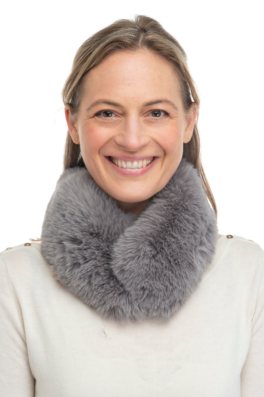 Agala Grey Faux Fur Collar