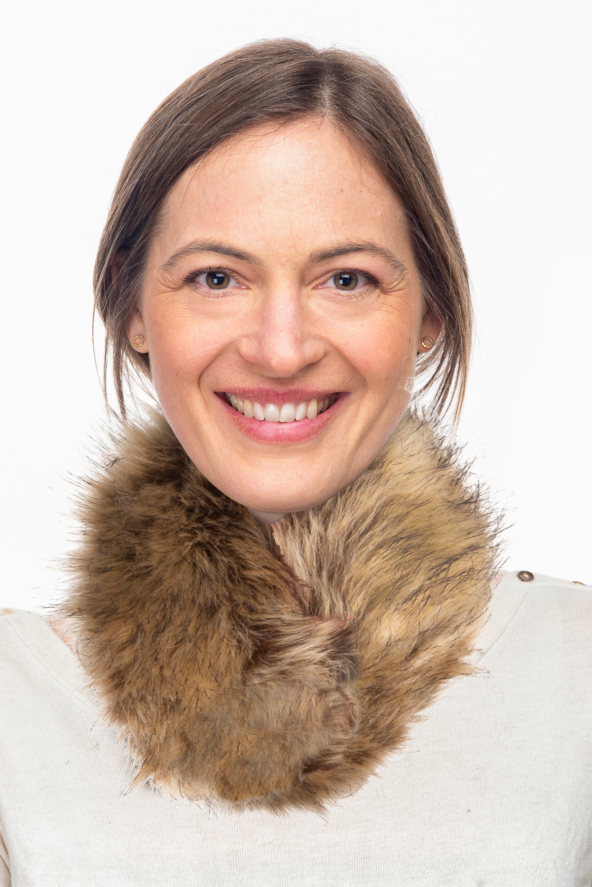 Agala Natural Brown Faux Fur Collar