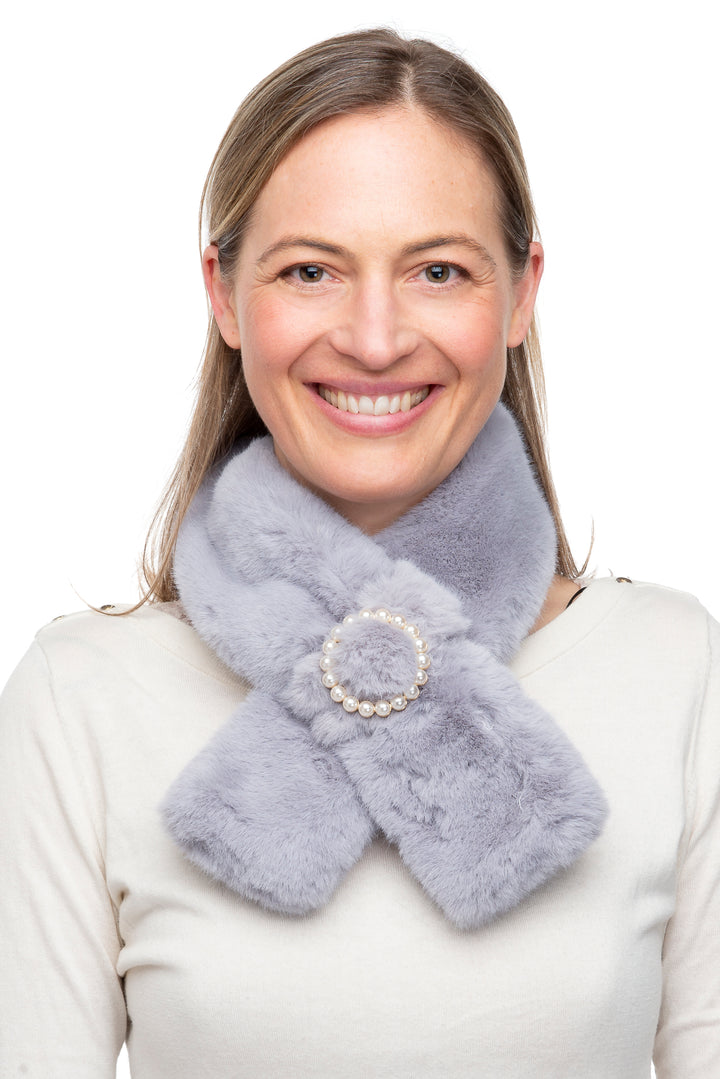 Costanza Grey Faux Fur Tippet