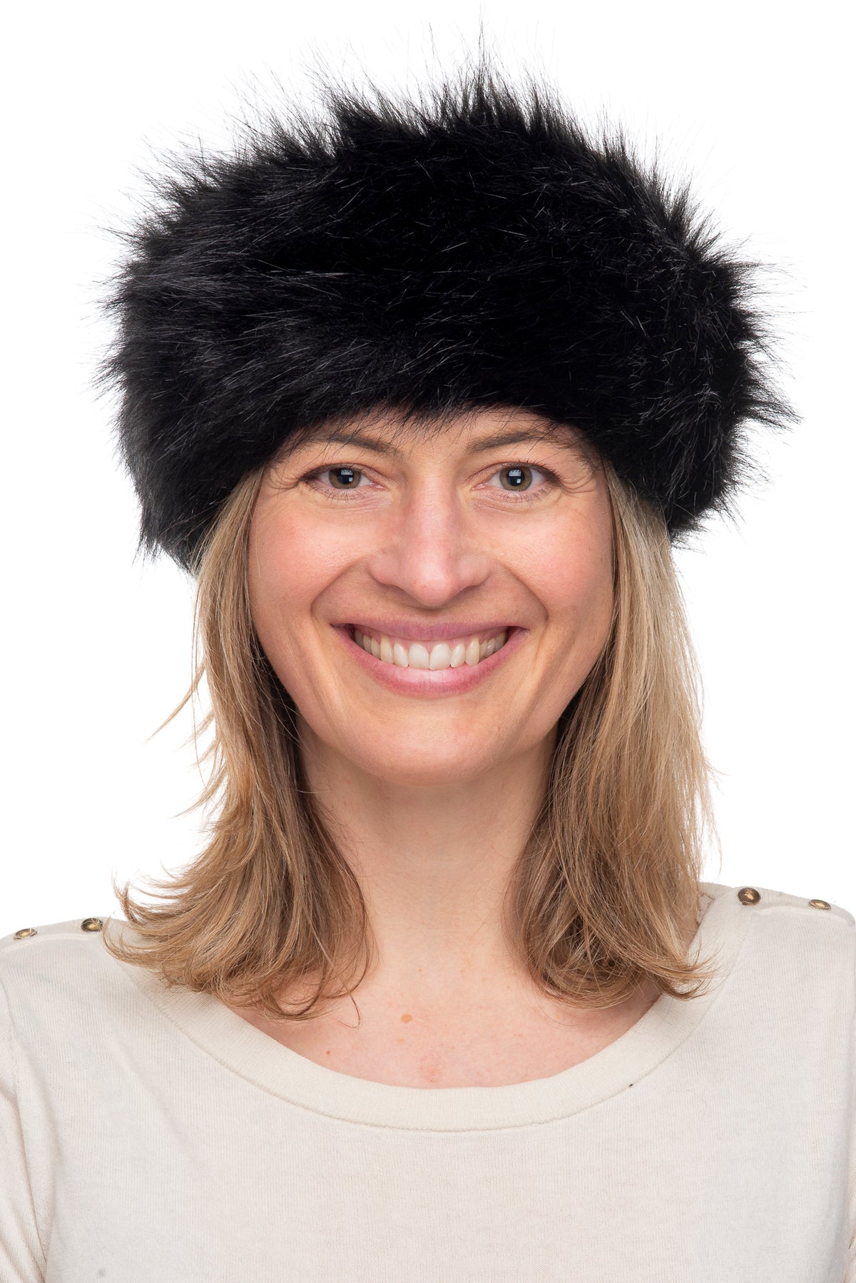 Sabina Black Faux Fur Headband