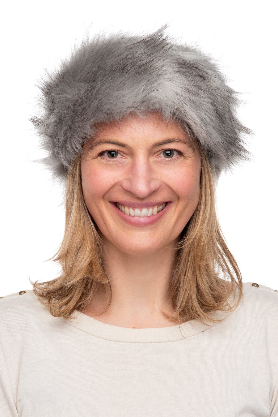 Sabina Grey Faux Fur Headband