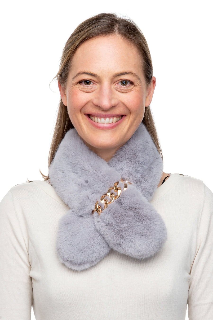 Tullia Grey Faux Fur Tippet