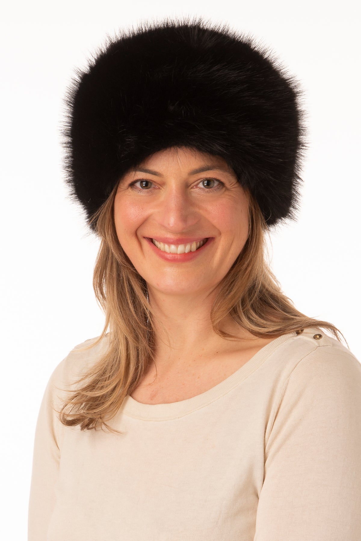 Karissa Classic Black Long Hair Faux Fur Hat