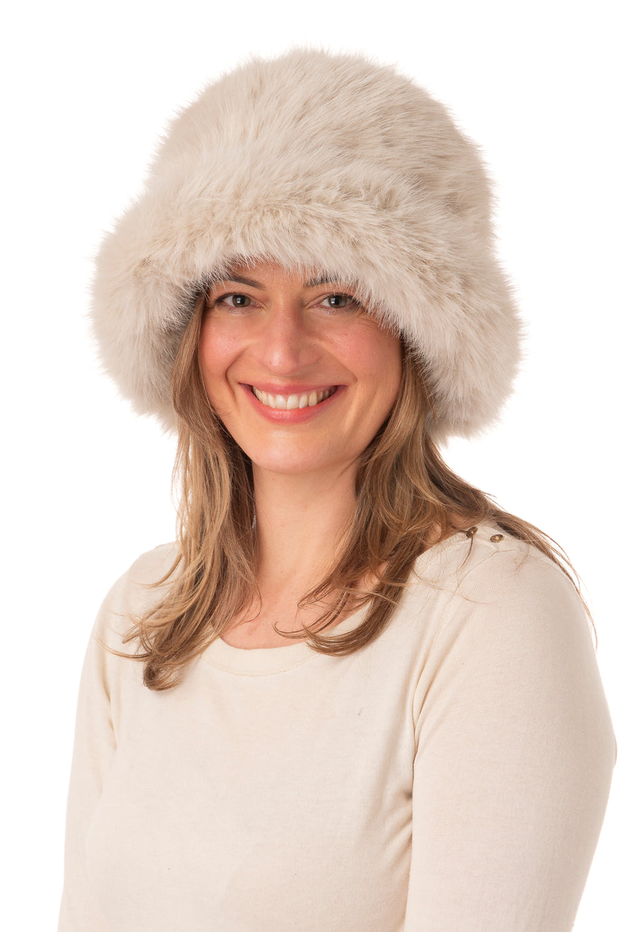 Felicita Beige Faux Fur Paddington Hat