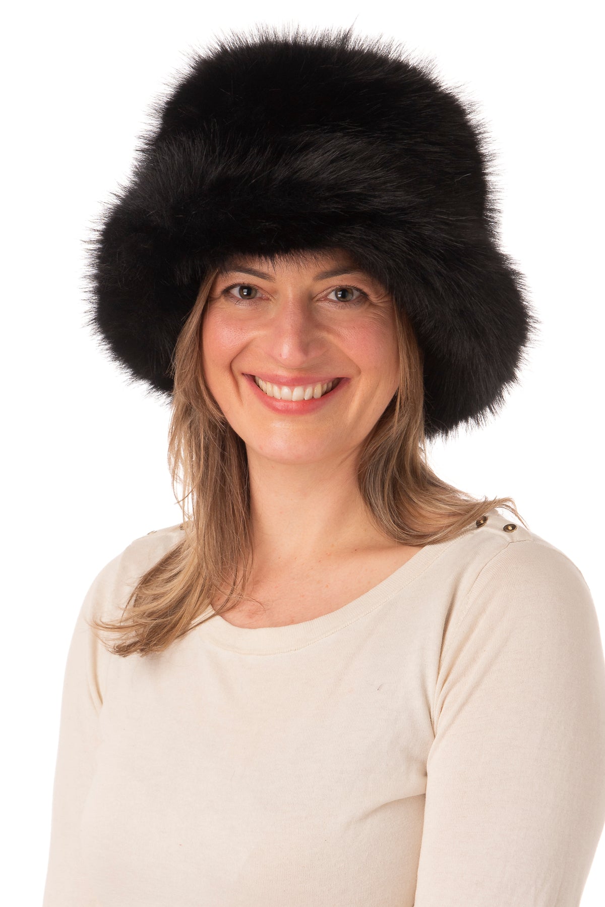 Felicita Black Faux Fur Paddington Hat