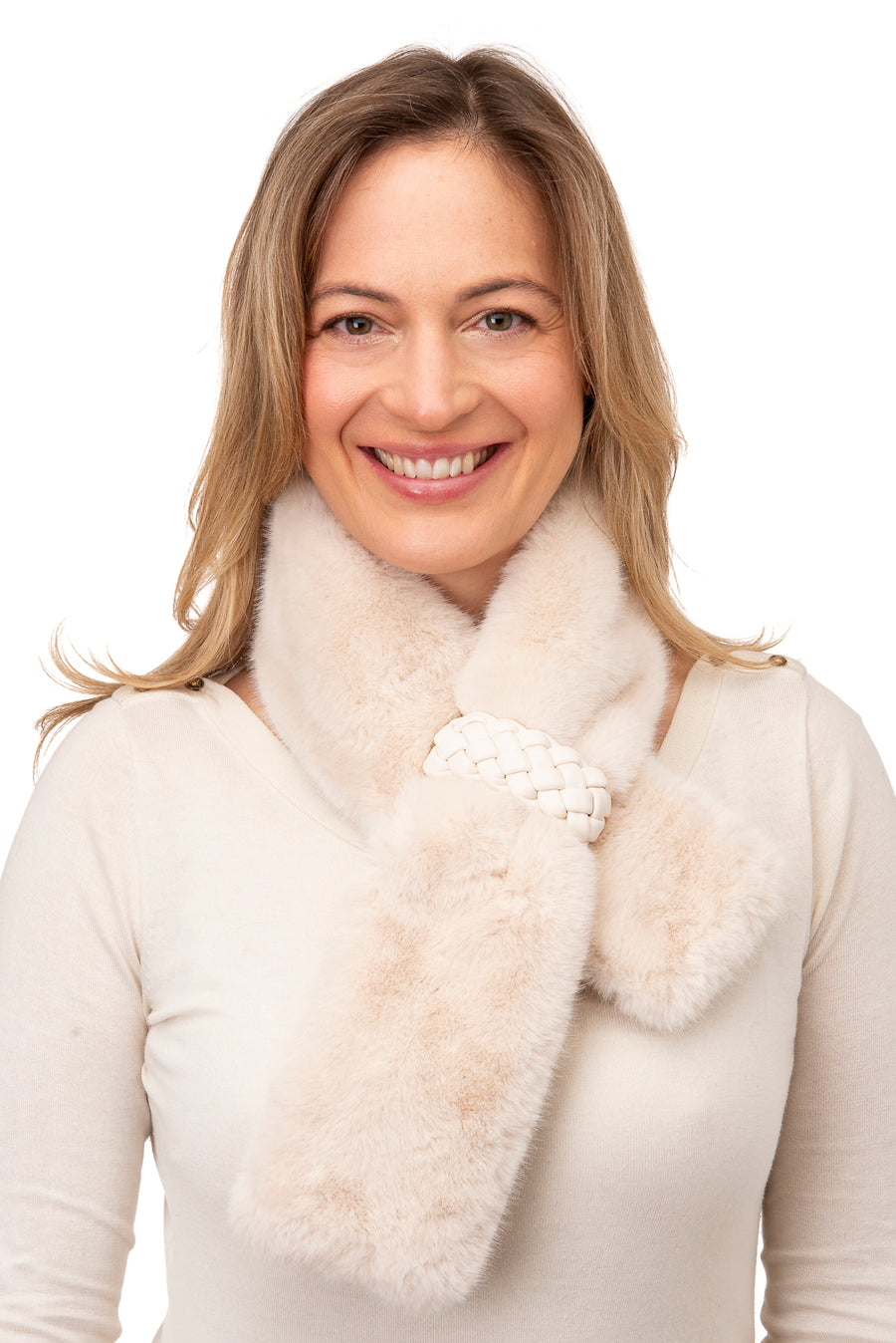 Isotta Beige Faux Fur Tippet