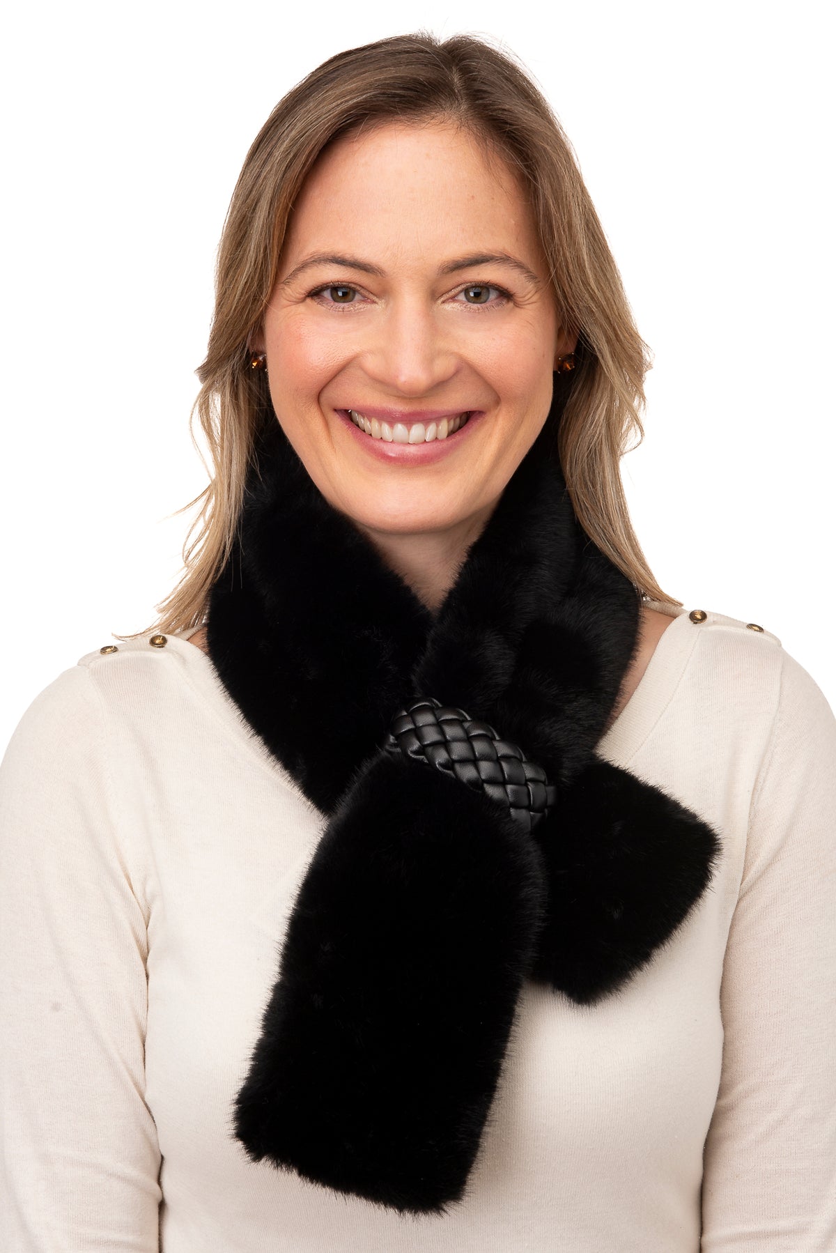 Isotta Black Faux Fur Tippet