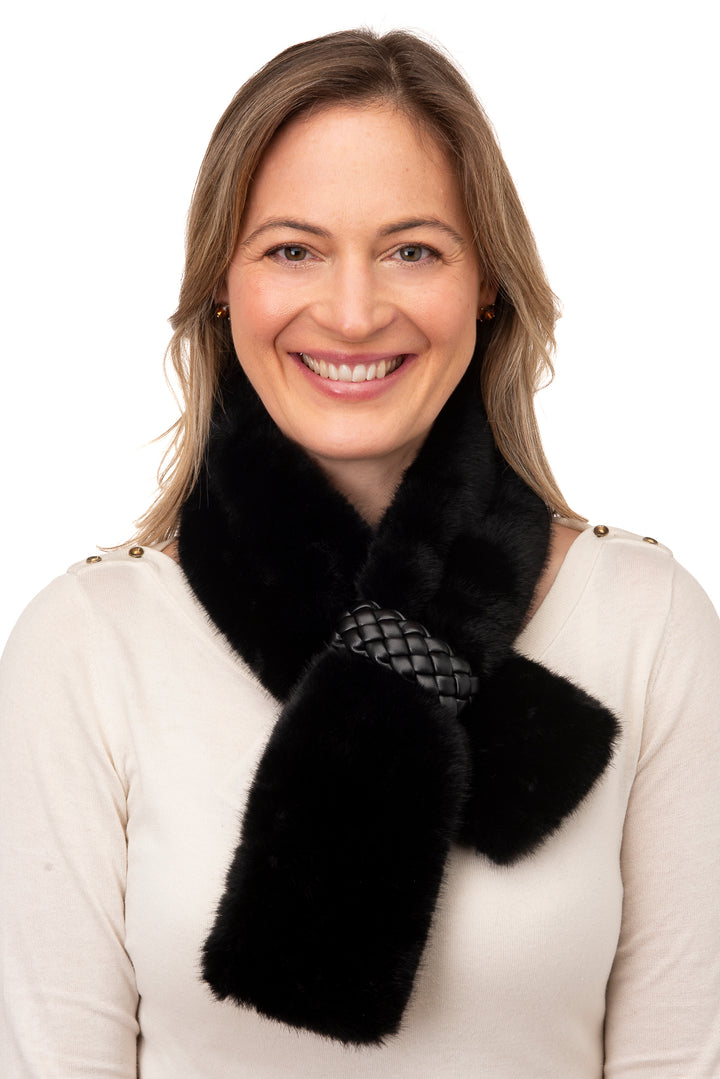 Isotta Black Faux Fur Tippet