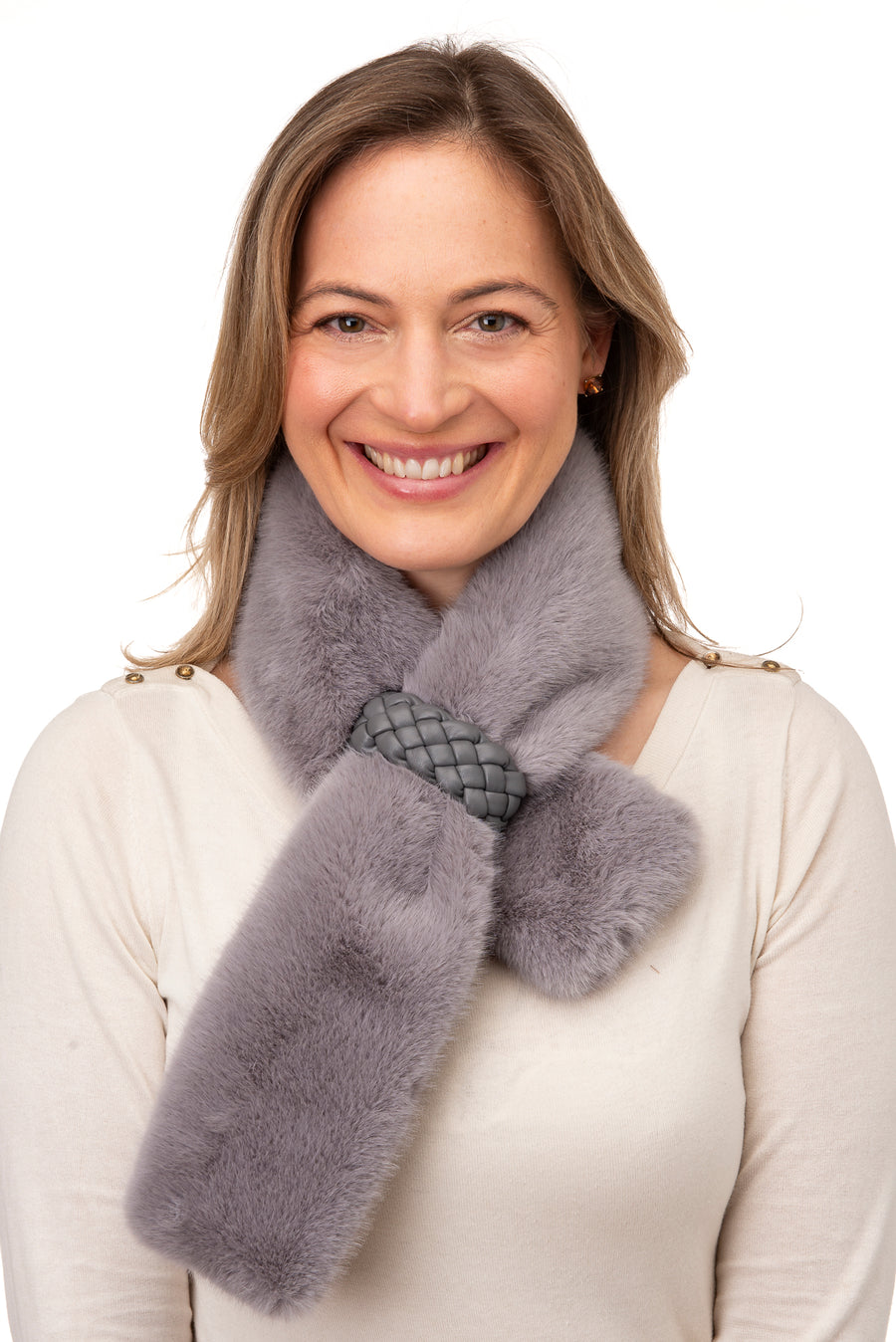Isotta Grey Faux Fur Tippet