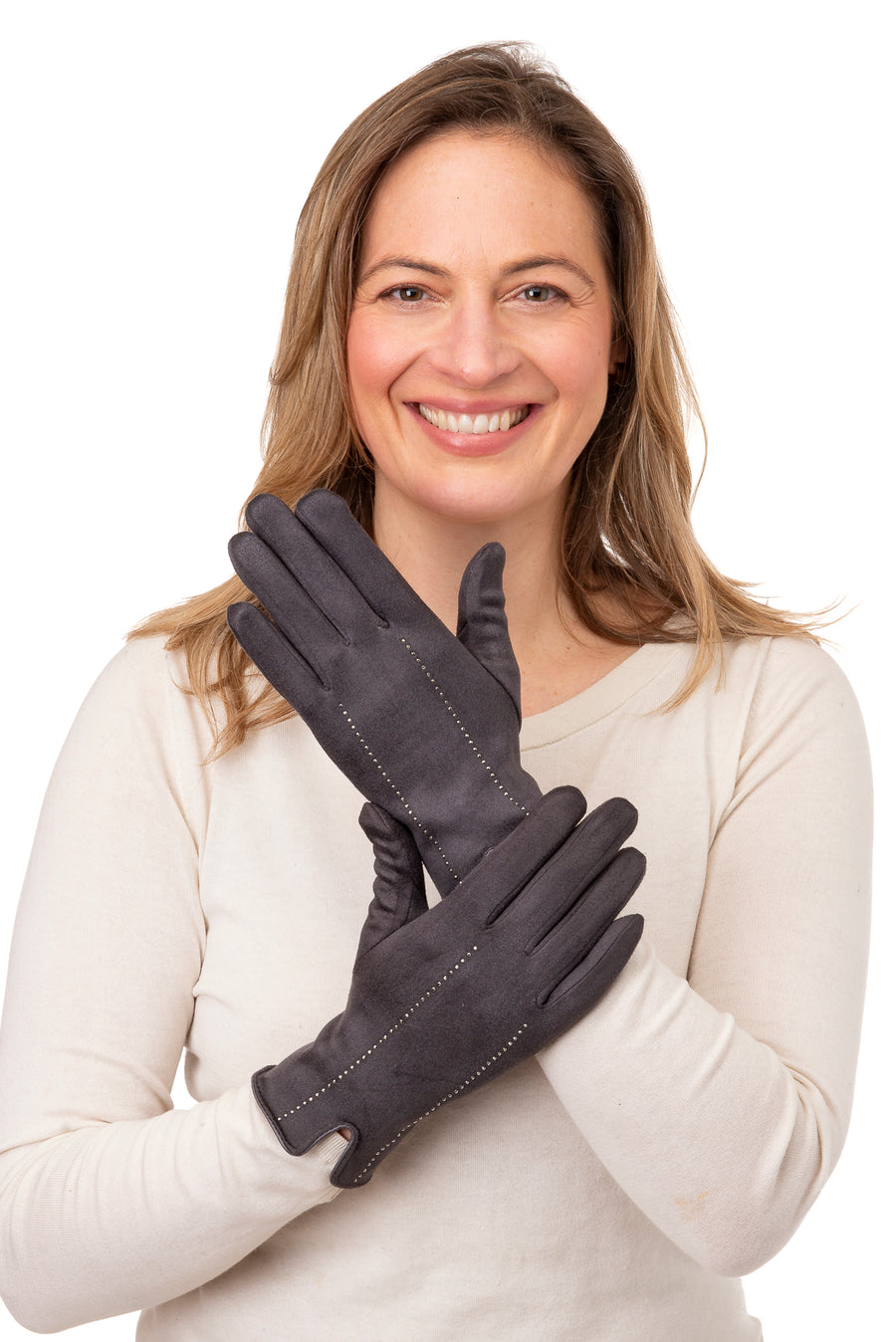 Giotta Grey Suede and Diamante Glove