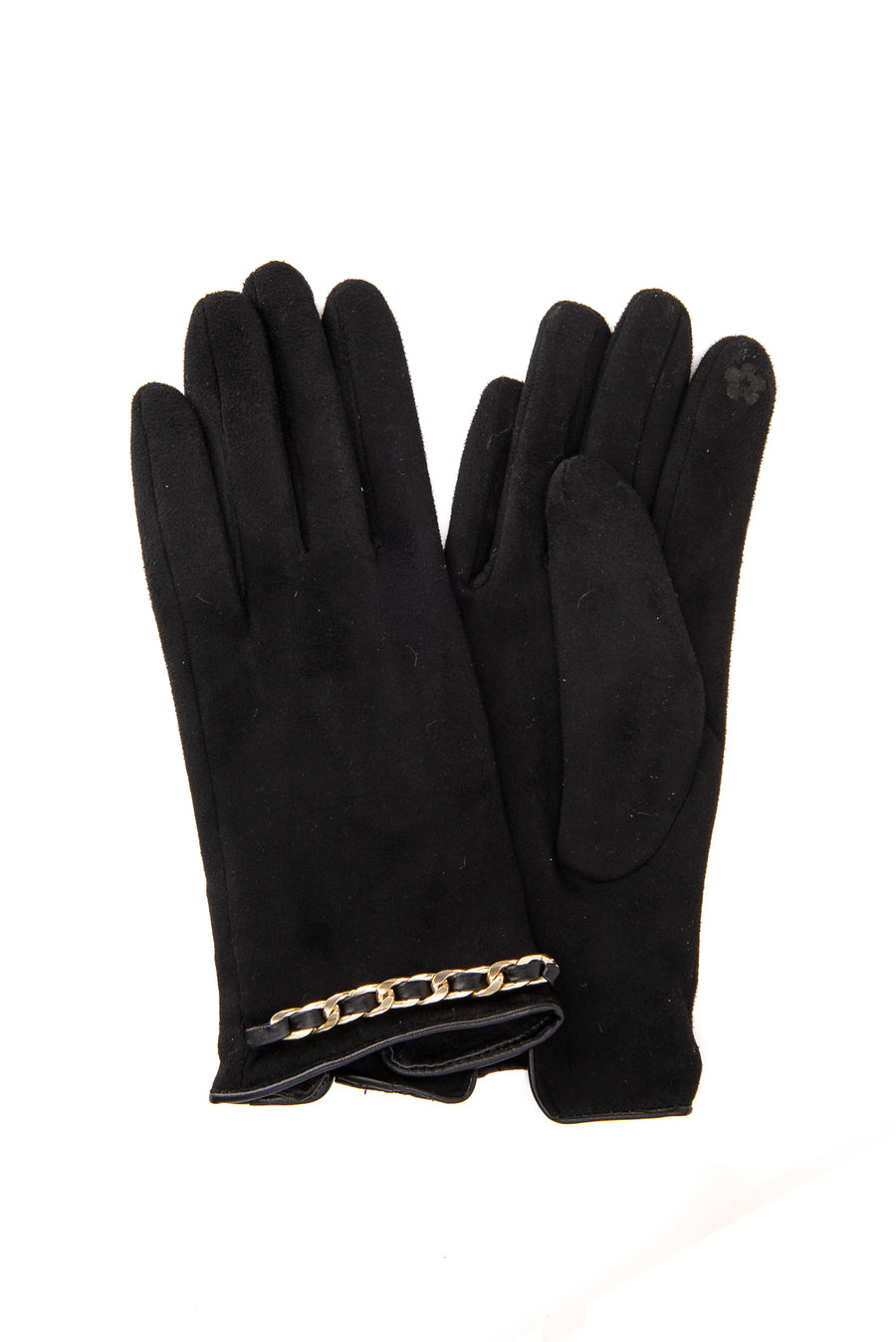 Micola Black Suedette With Gold Trim Glove