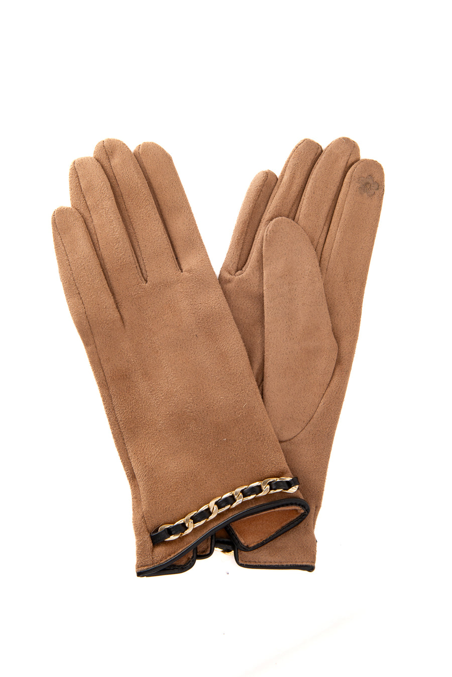 Micola Mocha Suedette With Gold Trim Glove