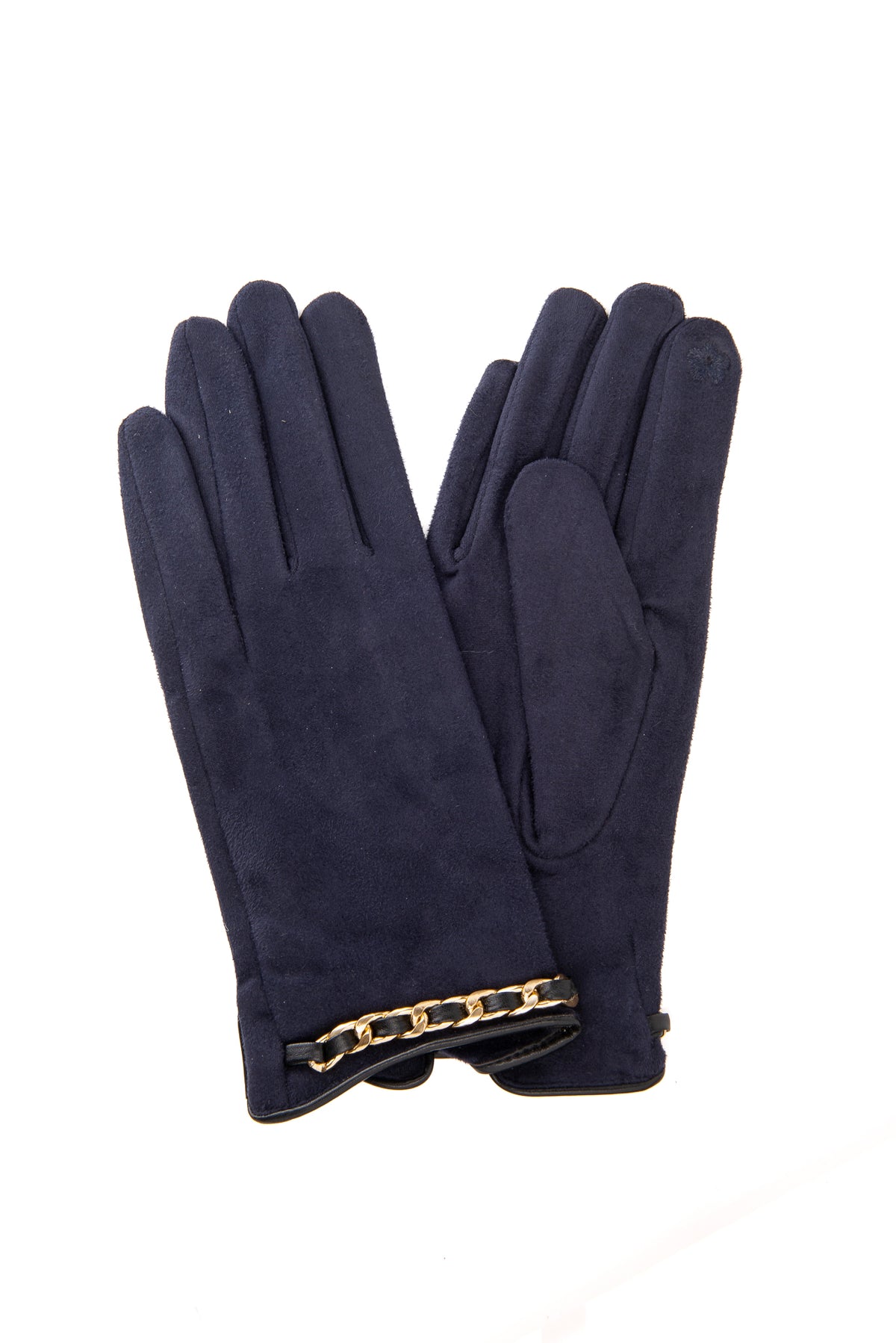 Micola Navy Suedette With Gold Trim Glove