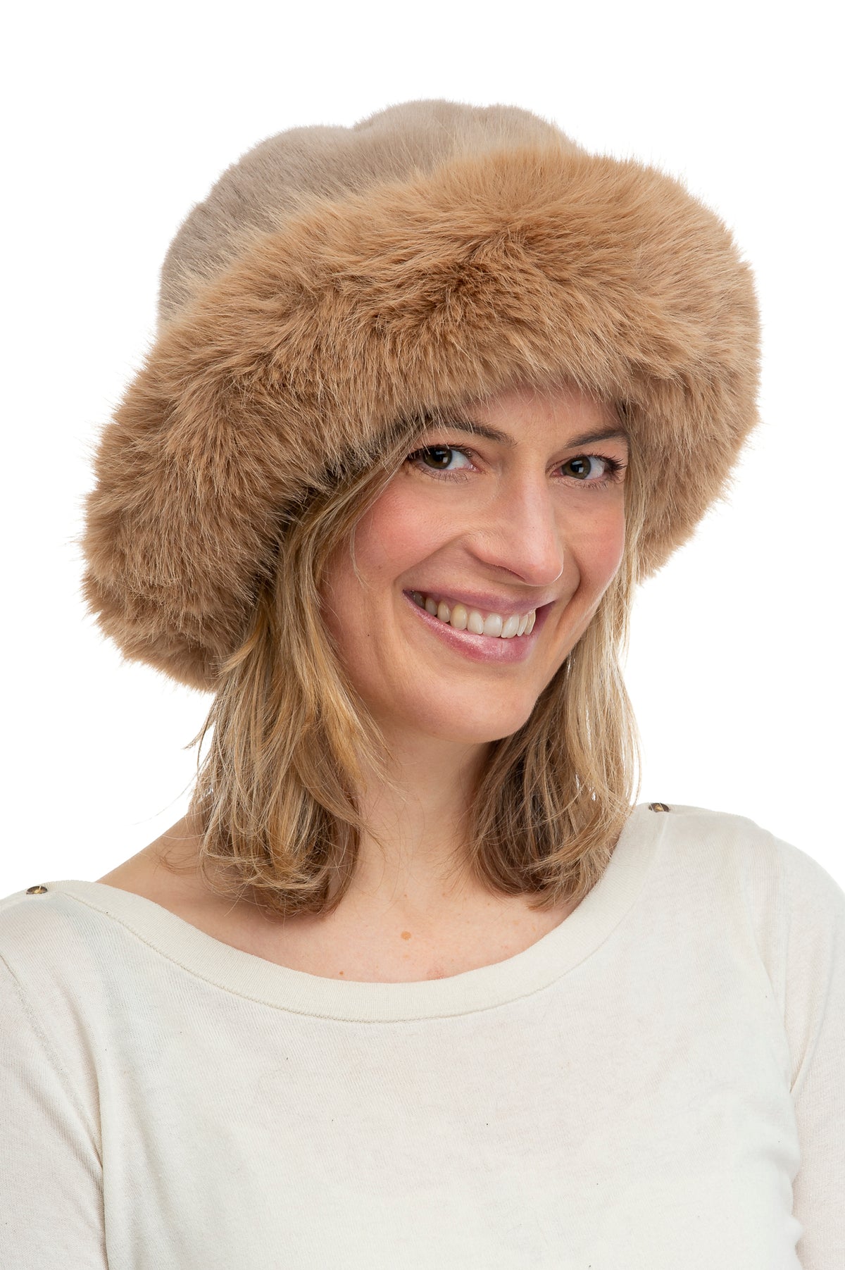 Adelina Mocha Faux Fur Paddington Hat