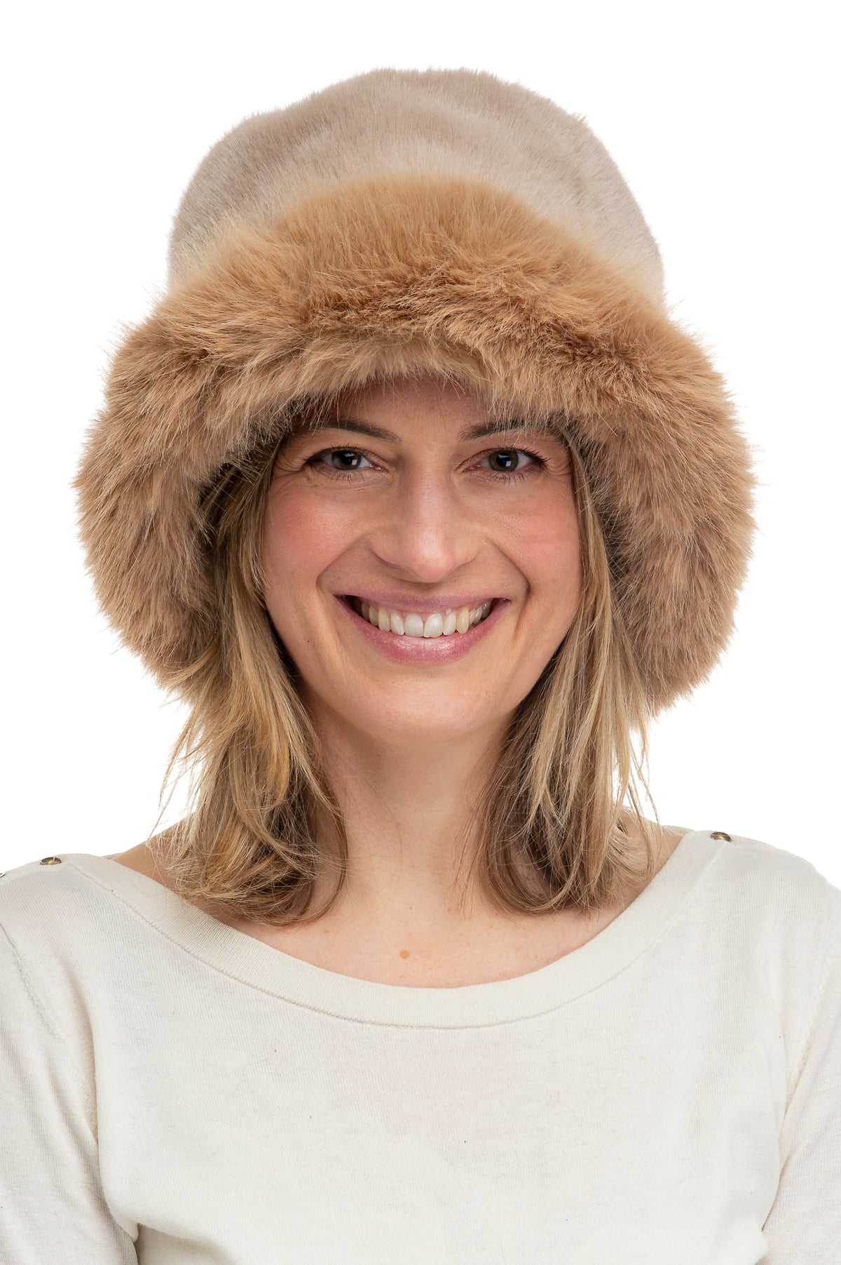 Adelina Mocha Faux Fur Paddington Hat