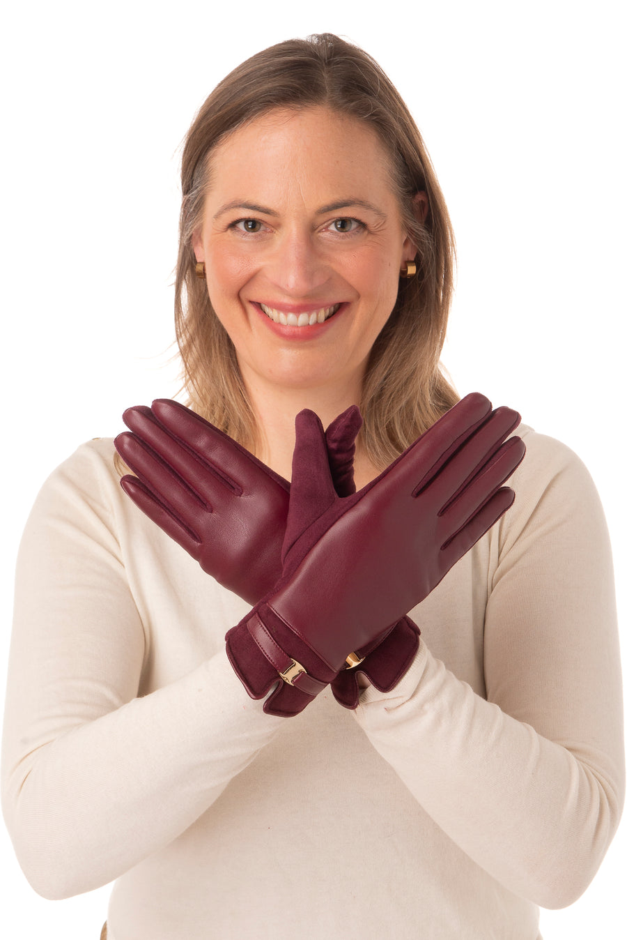 Marisa Burgundy Faux Leather Glove