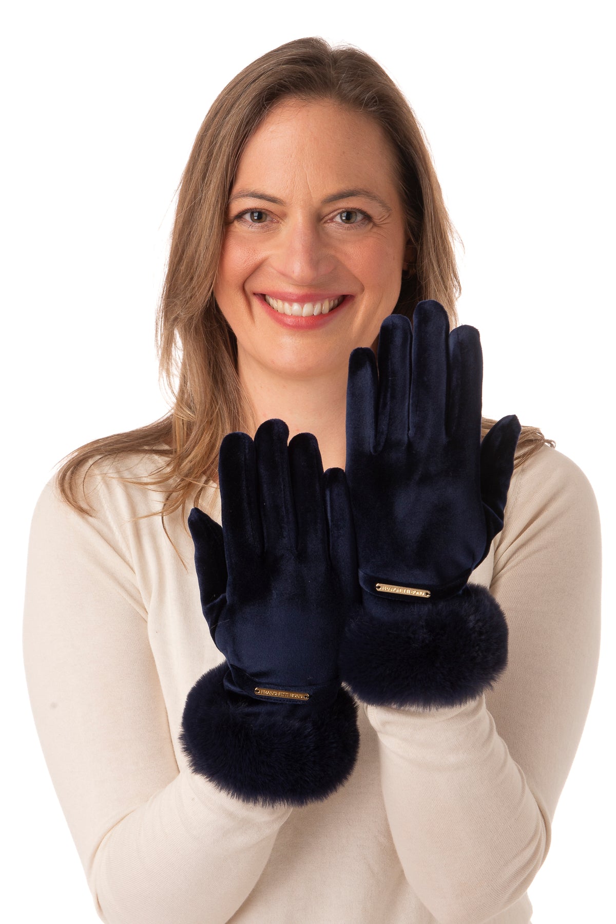 Leila Navy Velvet Glove